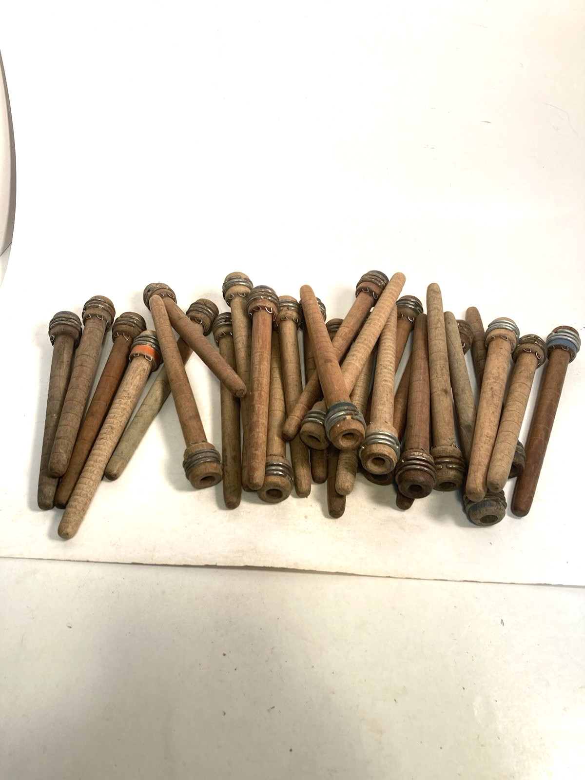 Wood Bobbins Wood Quills Vintage Factory Reclaimed Industrial 7 3/8\