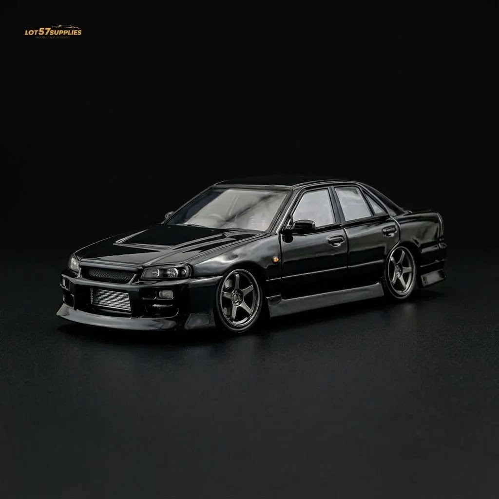 Mortal 1:64 Nissan Skyline ER34 URAS Metallic Black Diecast Model Car Drift JDM Mortal 1:64 Nissan Skyline ER34 URAS Metallic Black Diecast Model Car Drift JDM