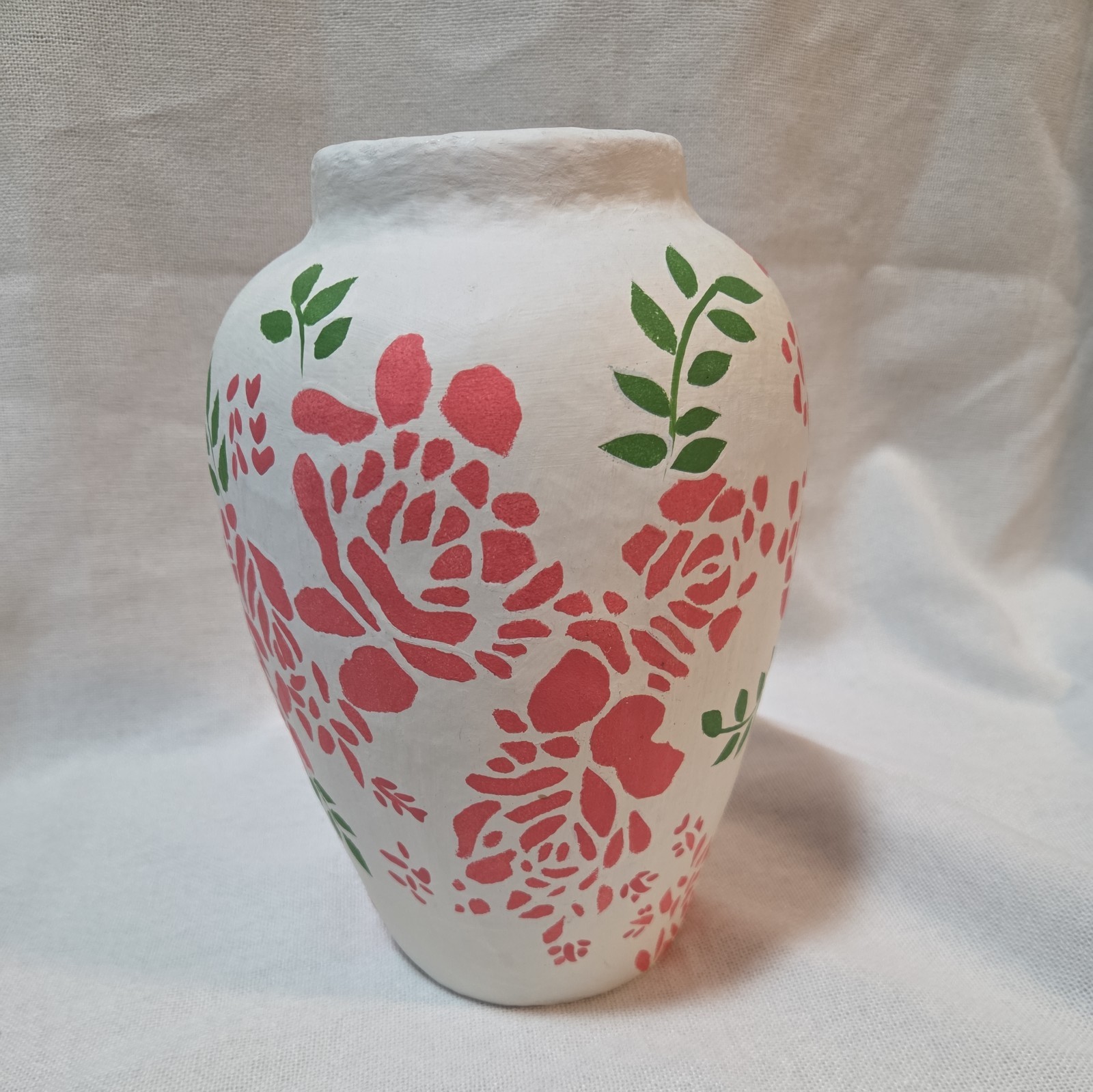 Vtg Hand Signed & Marked Isabelle de Borchgrave Vase Paper-Mache Marshall Fields Vtg Hand Signed & Marked Isabelle de Borchgrave Vase Paper-Mache Marshall Fields