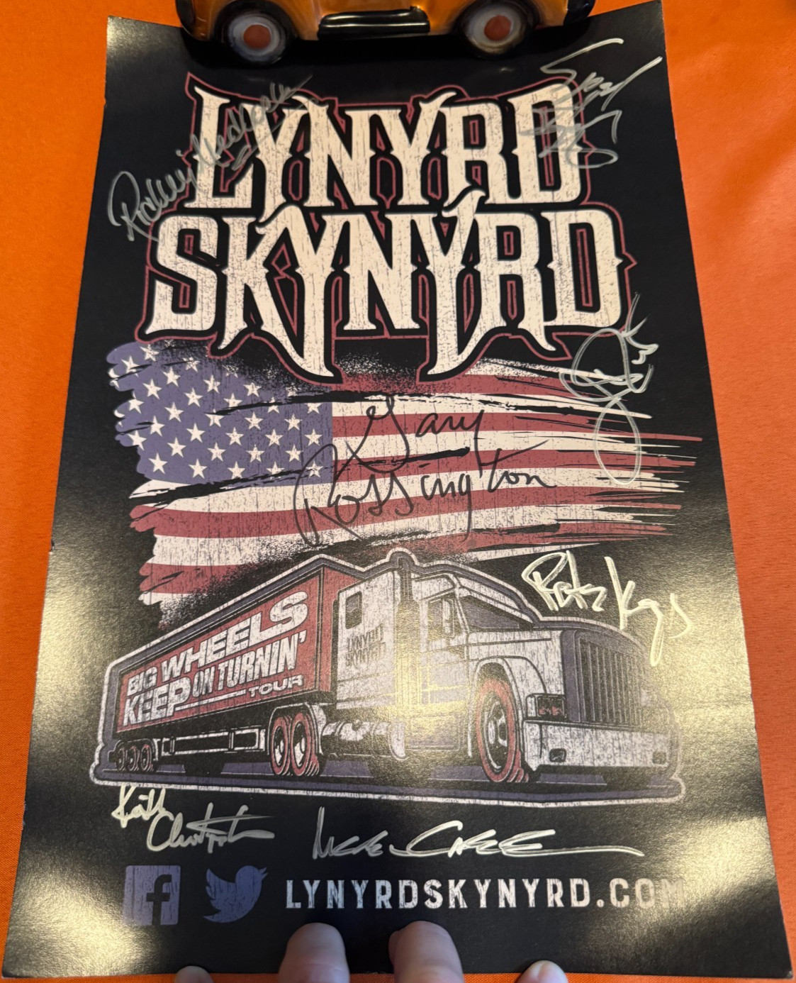 Lynyrd Skynyrd Signed VIP Farewell Tour Poster Band  Autographs -Gary Rossington