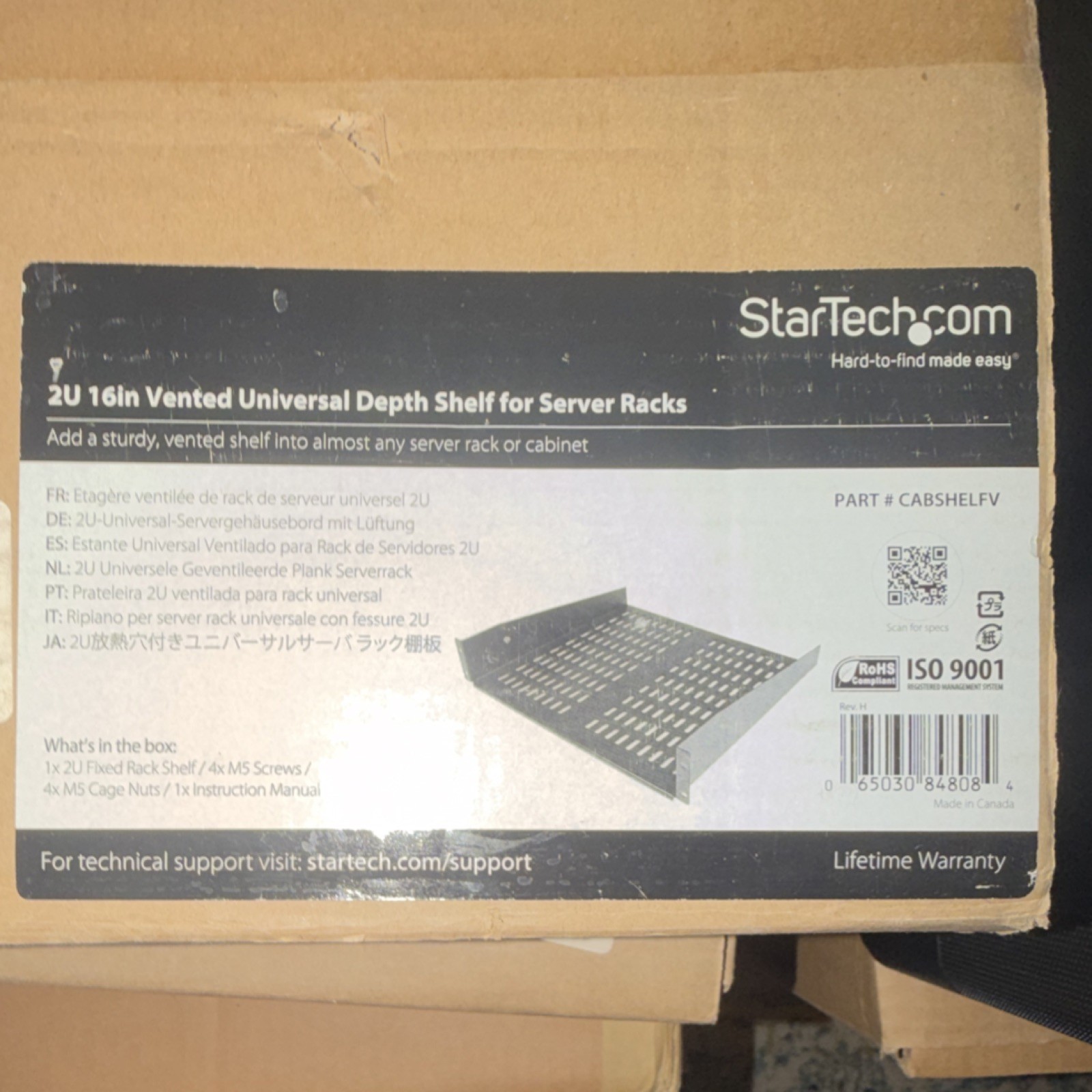StarTech.com 2U 16in Vented Rack Shelf 19in 50lb Capacity Rack Mount CABSHELFV StarTech.com 2U 16in Vented Rack Shelf 19in 50lb Capacity Rack Mount CABSHELFV