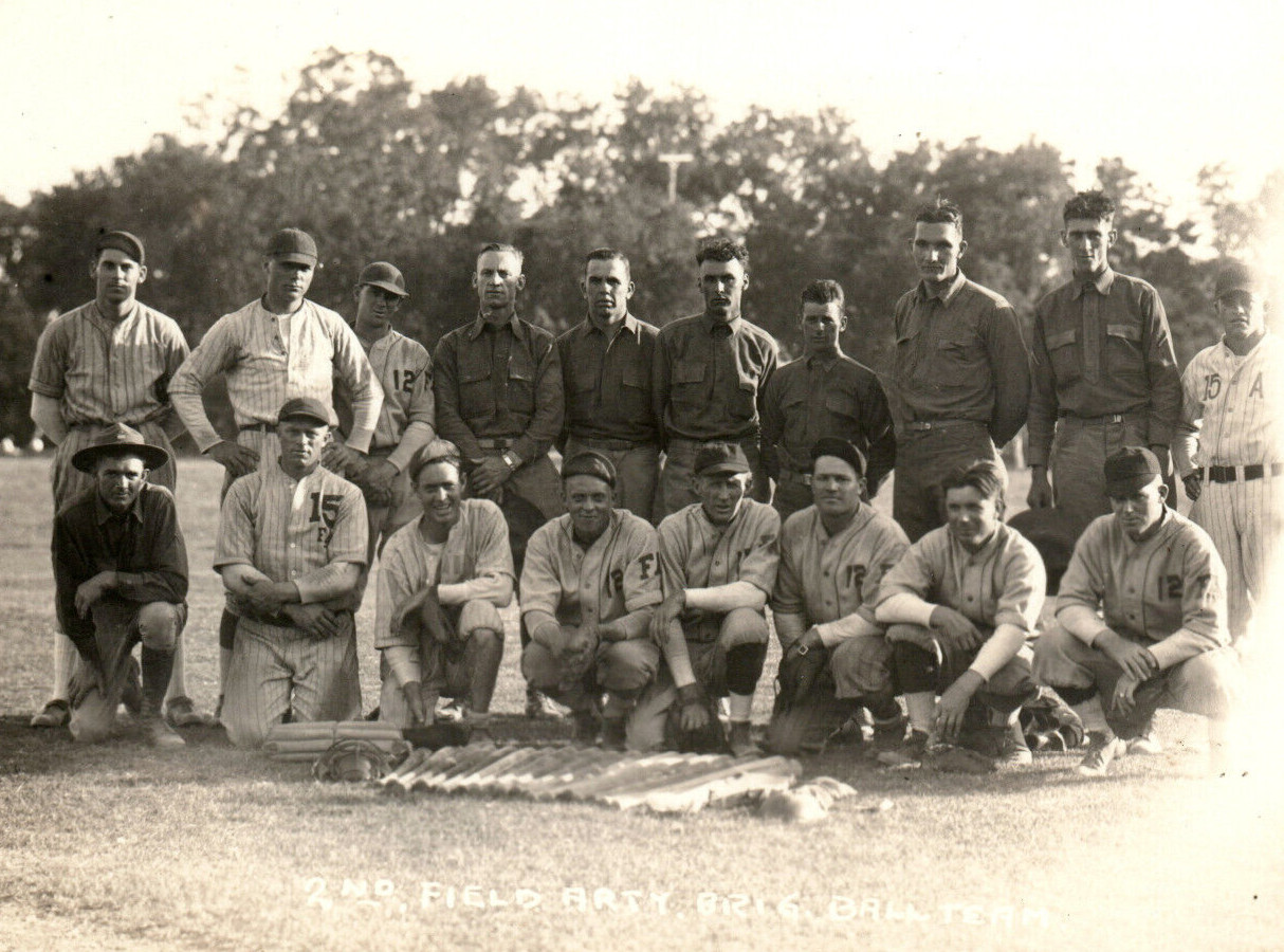 WWI Era Army Baseball Team Field Artillery Photograph WWI Era Army Baseball Team Field Artillery Photograph