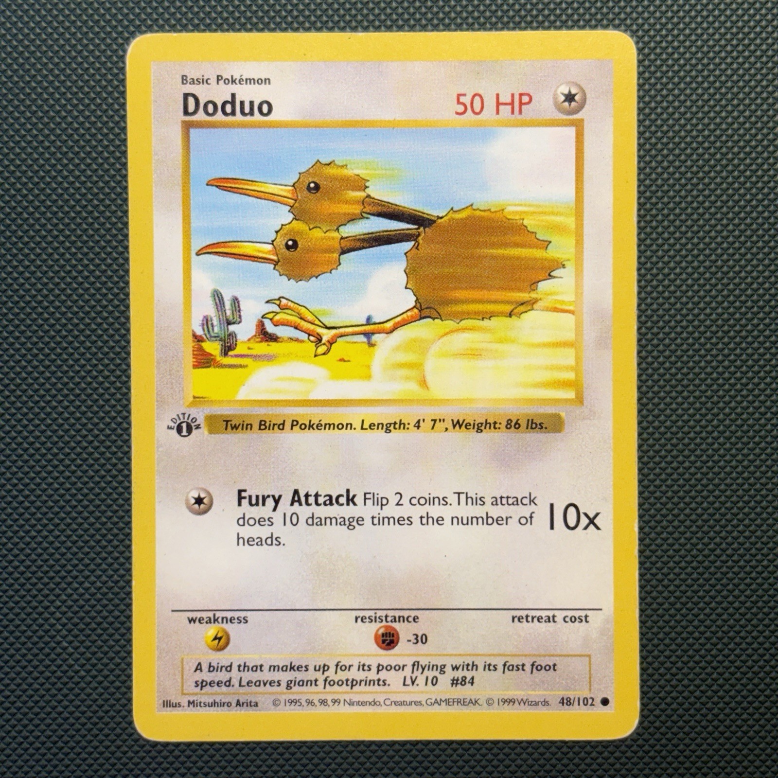 Pokemon Vintage 1st Edition Doduo 048/102 Base Set (Shadowless) Wotc 1999
