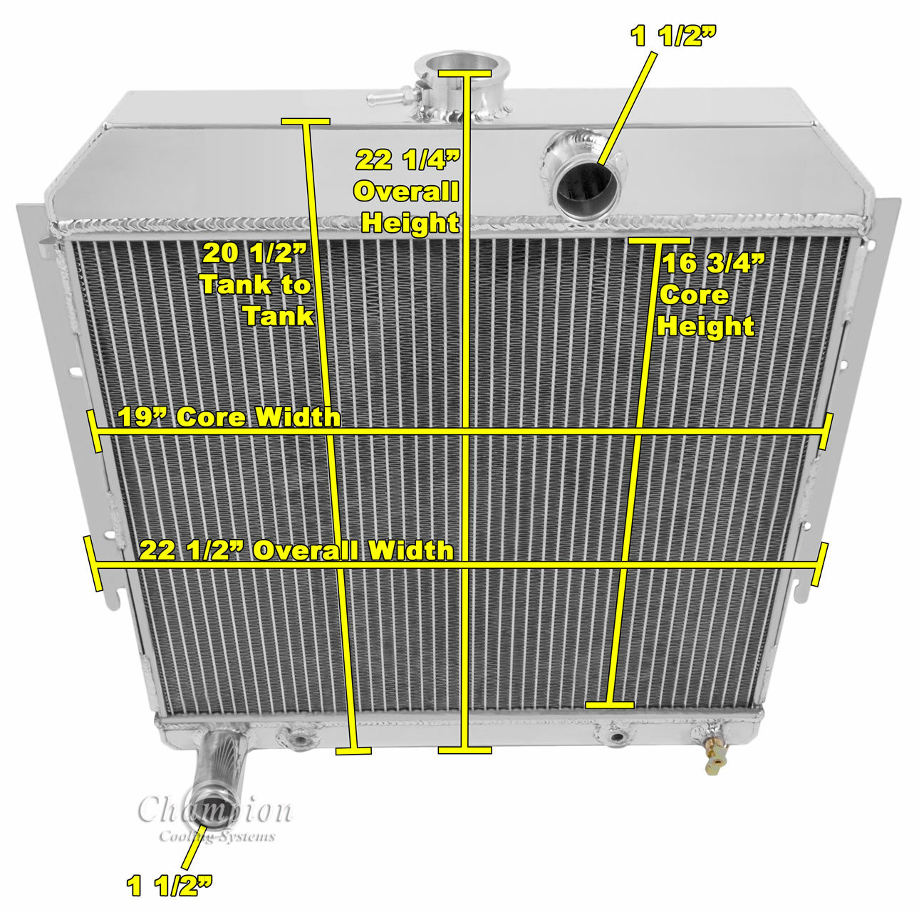 Rockin Champion 4 Row All Aluminum Radiator for 1964 Dodge Dart V8 Engine