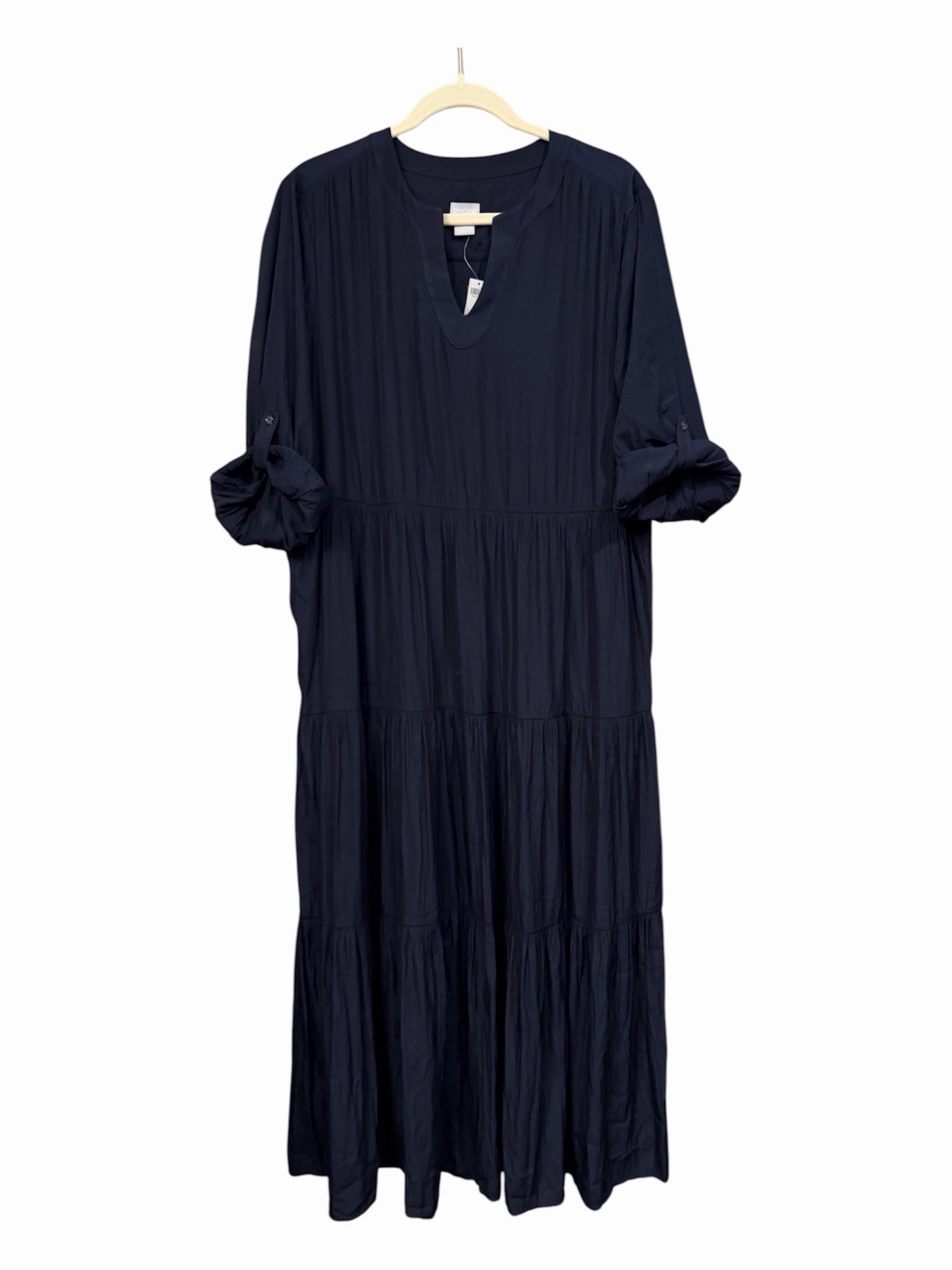 NWT Chico’s Navy Tiered Sea Island Maxi Dress Women’s Sz 2