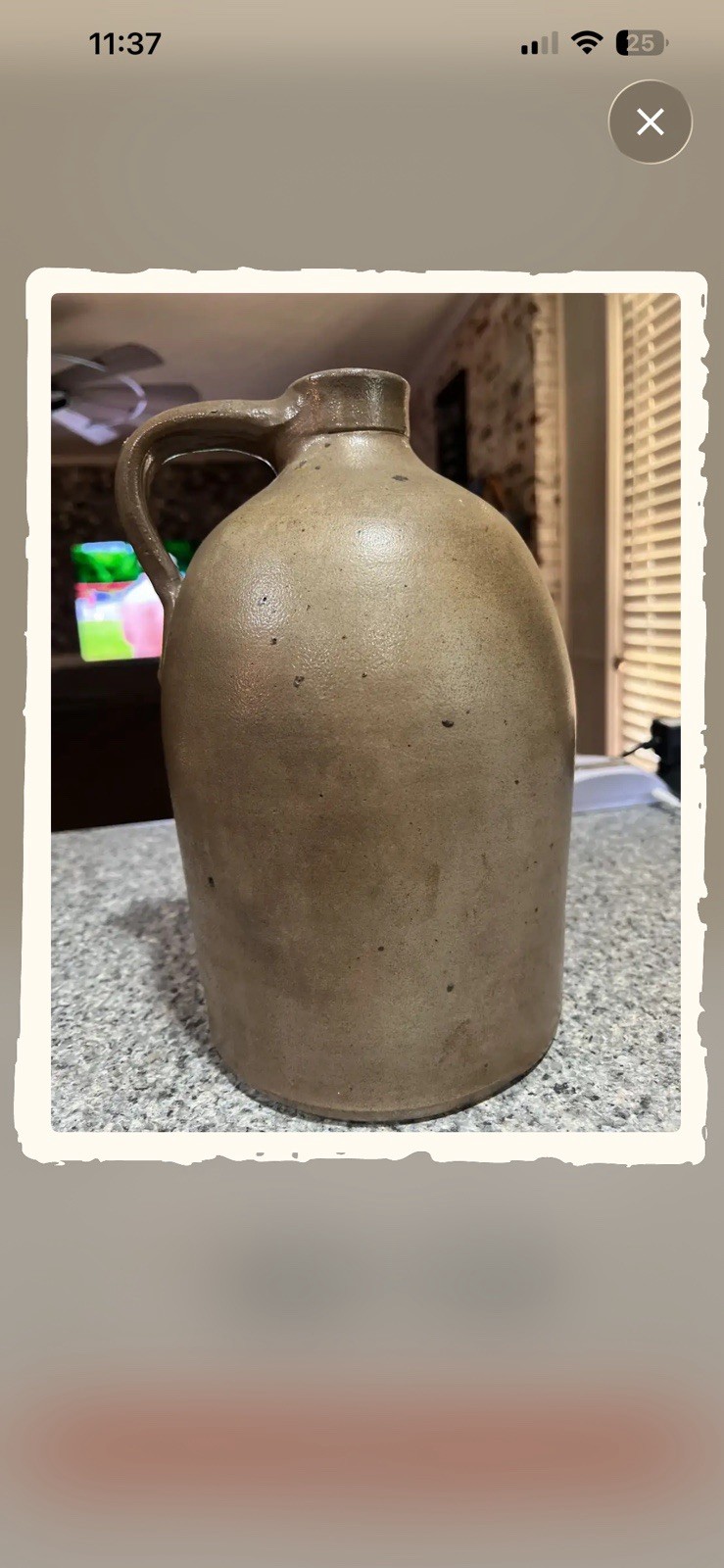 Antique 19th century stoneware jug. No blemishes Antique 19th century stoneware jug. No blemishes