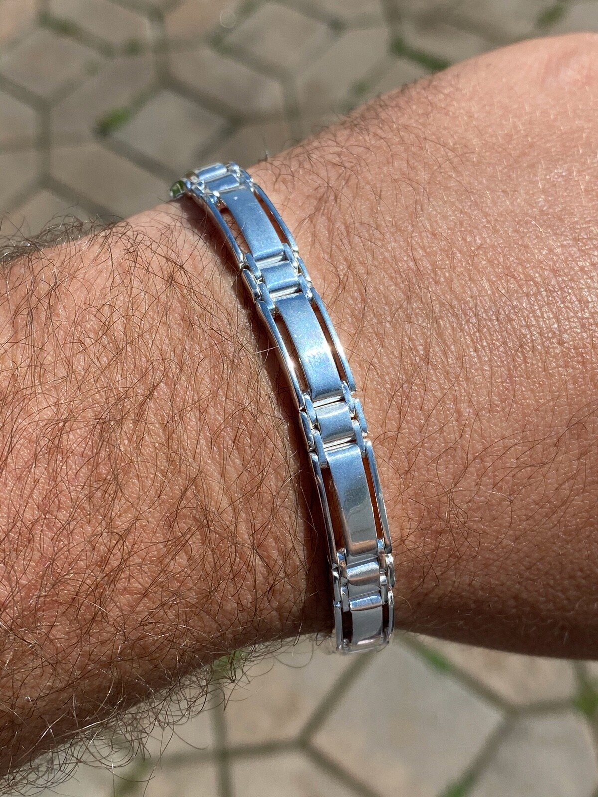 Men’s Real Solid 925 Sterling Silver Presidential Custom Link Bracelet 9mm Wide