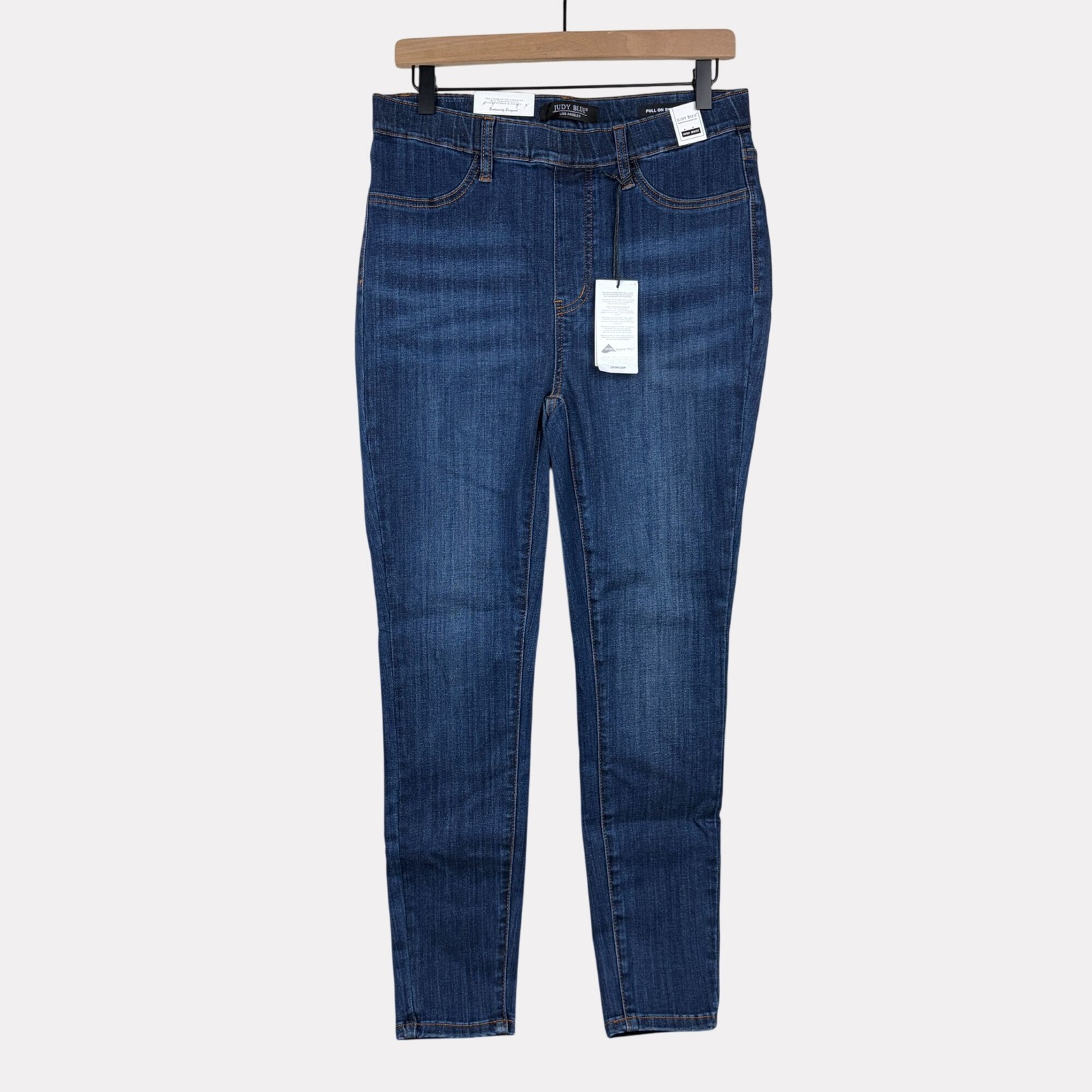 Judy Blue Pull On Skinny Jeans Womens 11/30 Medium Wash Blue Stretch High Waist