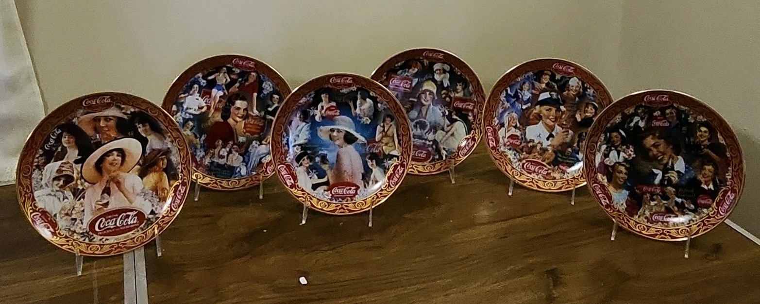 Coca-Cola Franklin Mint Collector Plates Set of 6 Complete Vintage 1996 Box COA