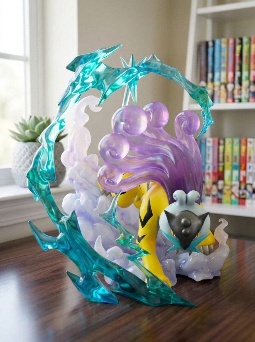 Pokemon Raikou Statue Anime Figure Legendary Beast Johto Diorama Collectible Toy