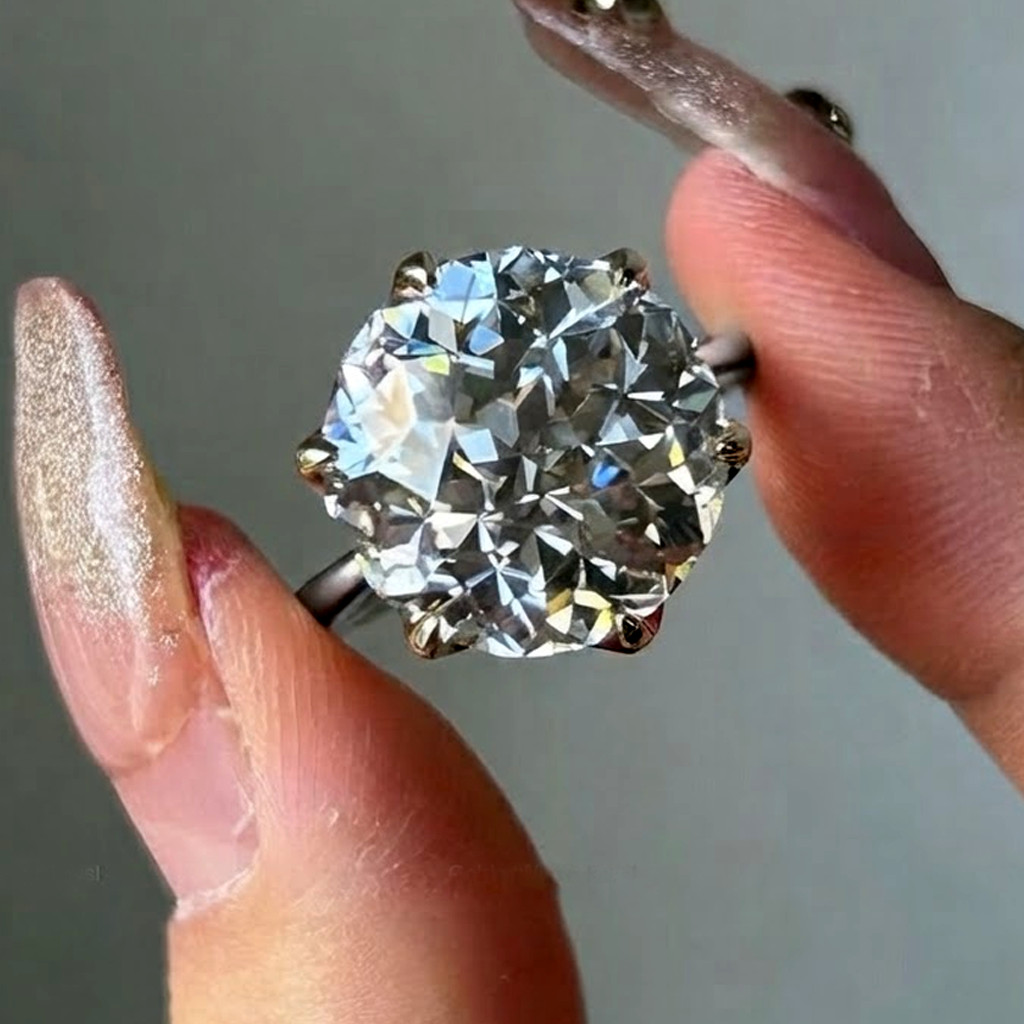 7.42TCW Jubilee Round Cut Moissanite Petal Engagement Ring 14k Solid White Gold