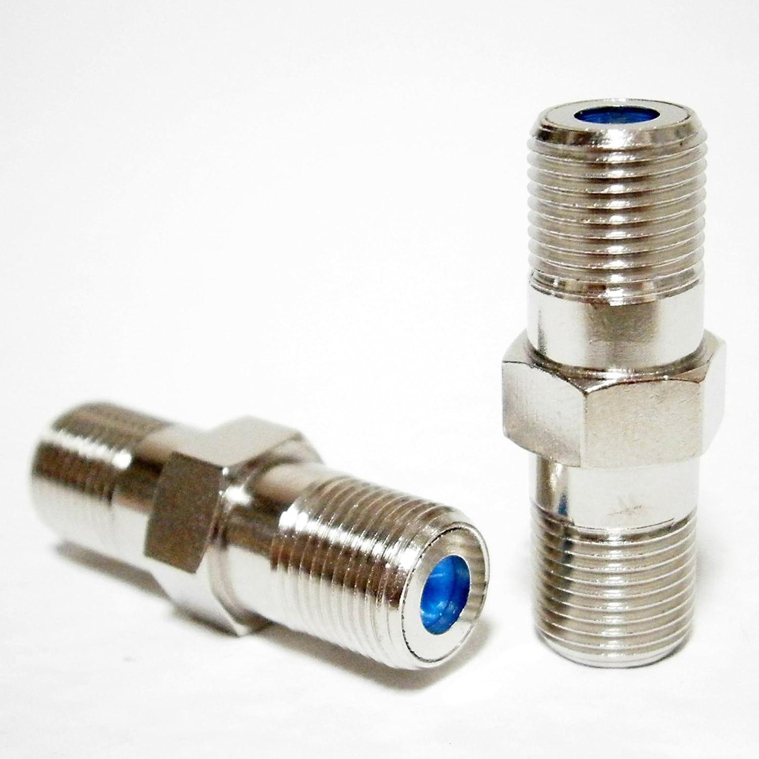 Cople Coaxial Conector F para TV Internet Extension RG6 RG59 RG11 2 Piezas Pro