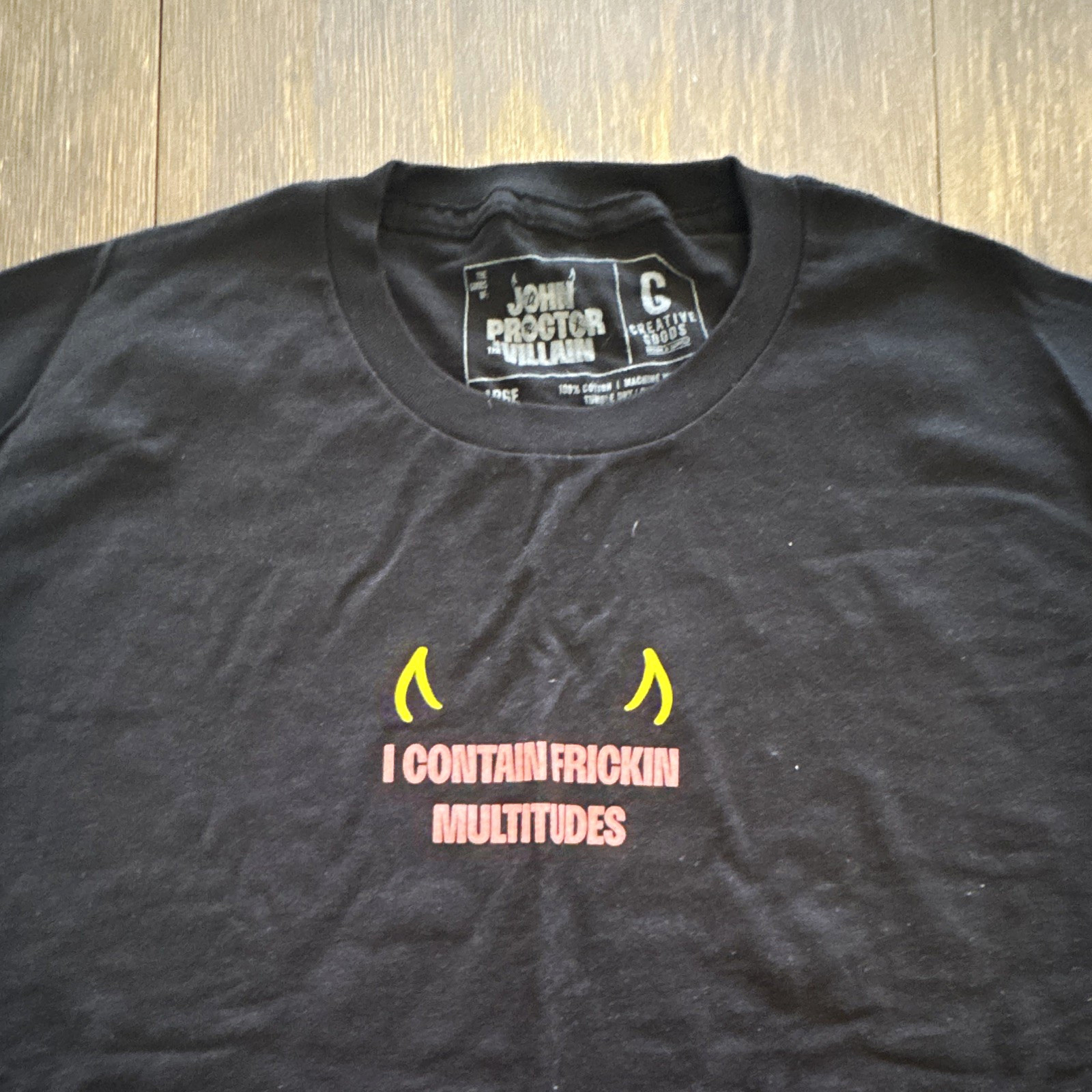 John Proctor Is the Villain Black Graphic Tee L Cotton Crew Neck Creative Goods John Proctor Is the Villain Black Graphic Tee L Cotton Crew Neck Creative Goods