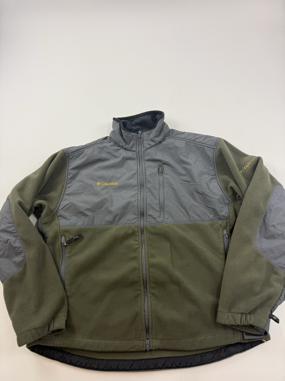 Columbia Jacket Mens XL Green Titanium Interchange Fleece Full Zip Outdoor