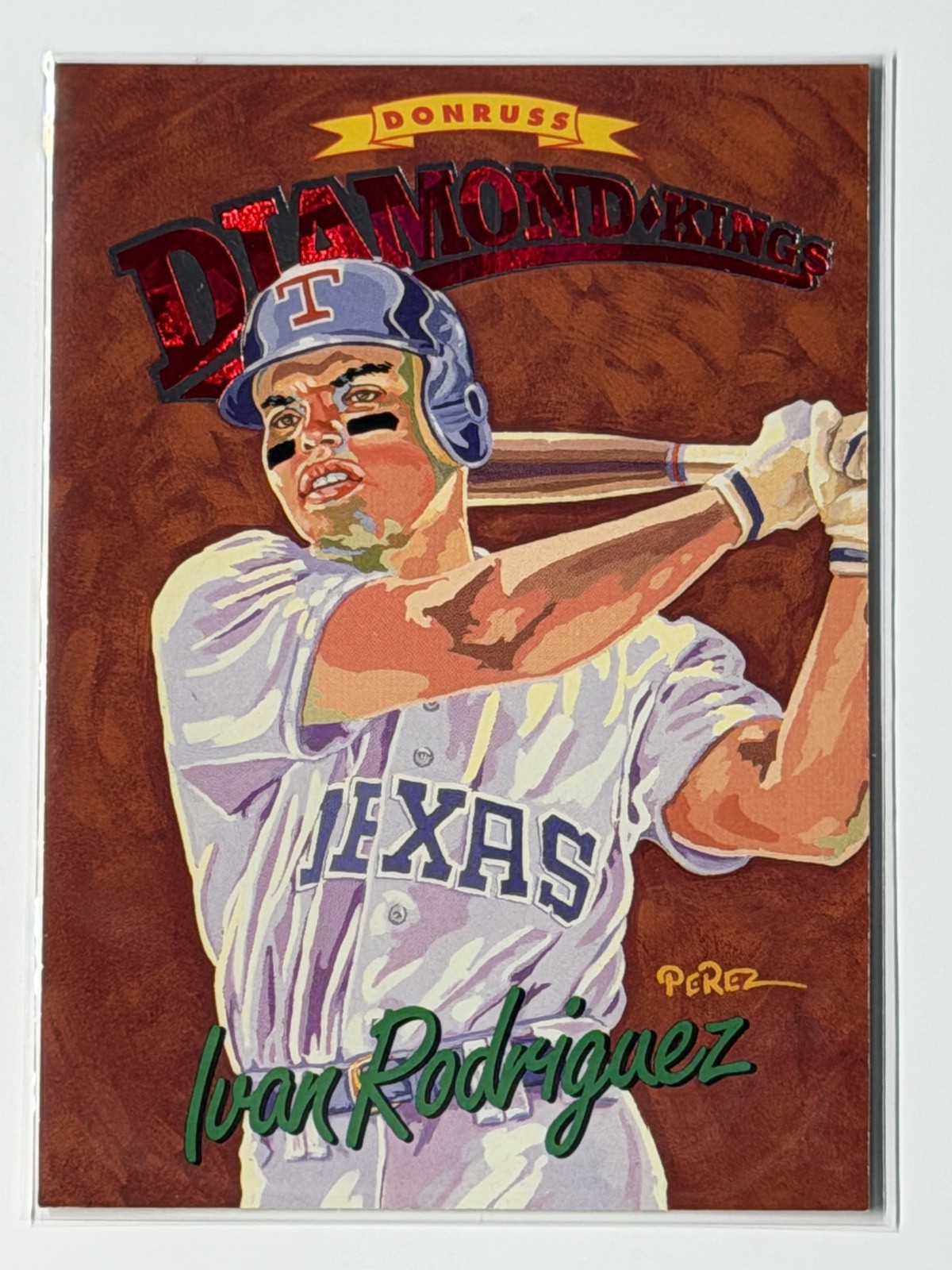 1994 Donruss IVAN RODRIGUEZ #DK-10 Diamond Kings Texas Rangers