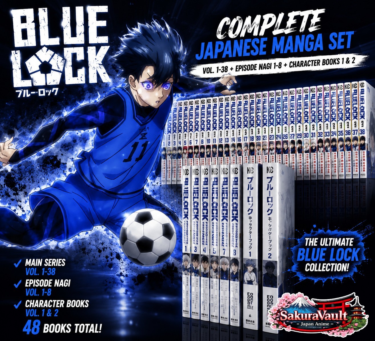 Blue Lock Complete Manga Set 1-38 + Nagi 1-8 NOT First Edition