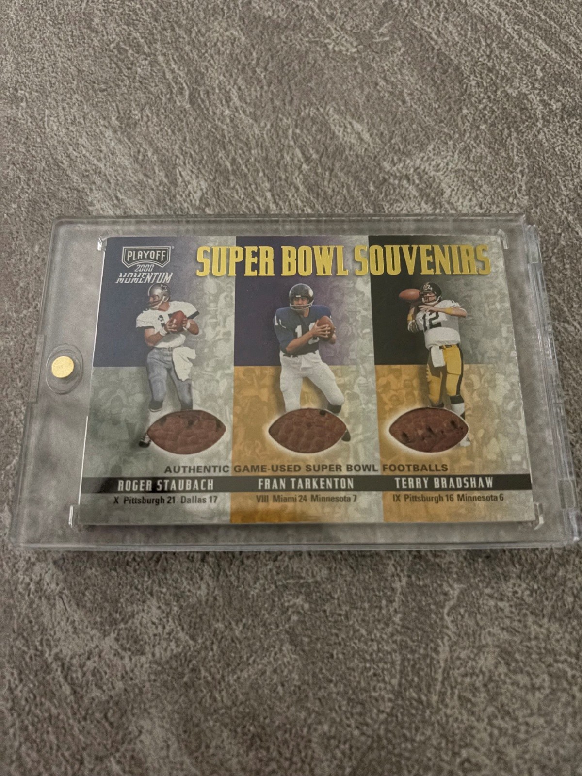 2000 Playoff Momentum SB Souvenirs Bradshaw Staubach Tarkenton With Lace Holes
