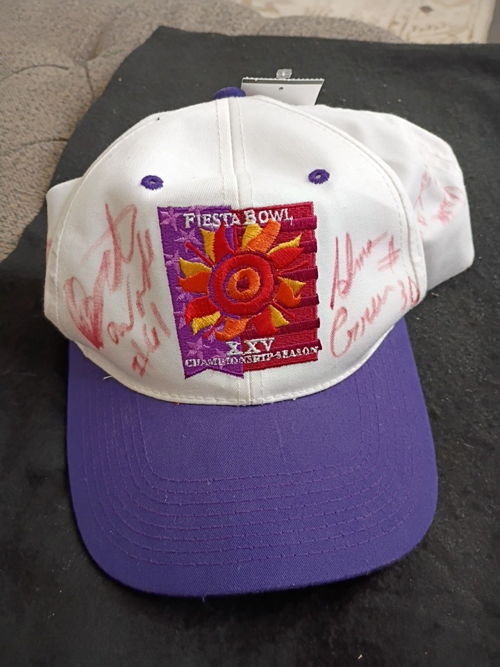 Vintage Fiesta Bowl XXV 1996 Cap Snap Back Hat Purple & White Nebraska Vs UF.