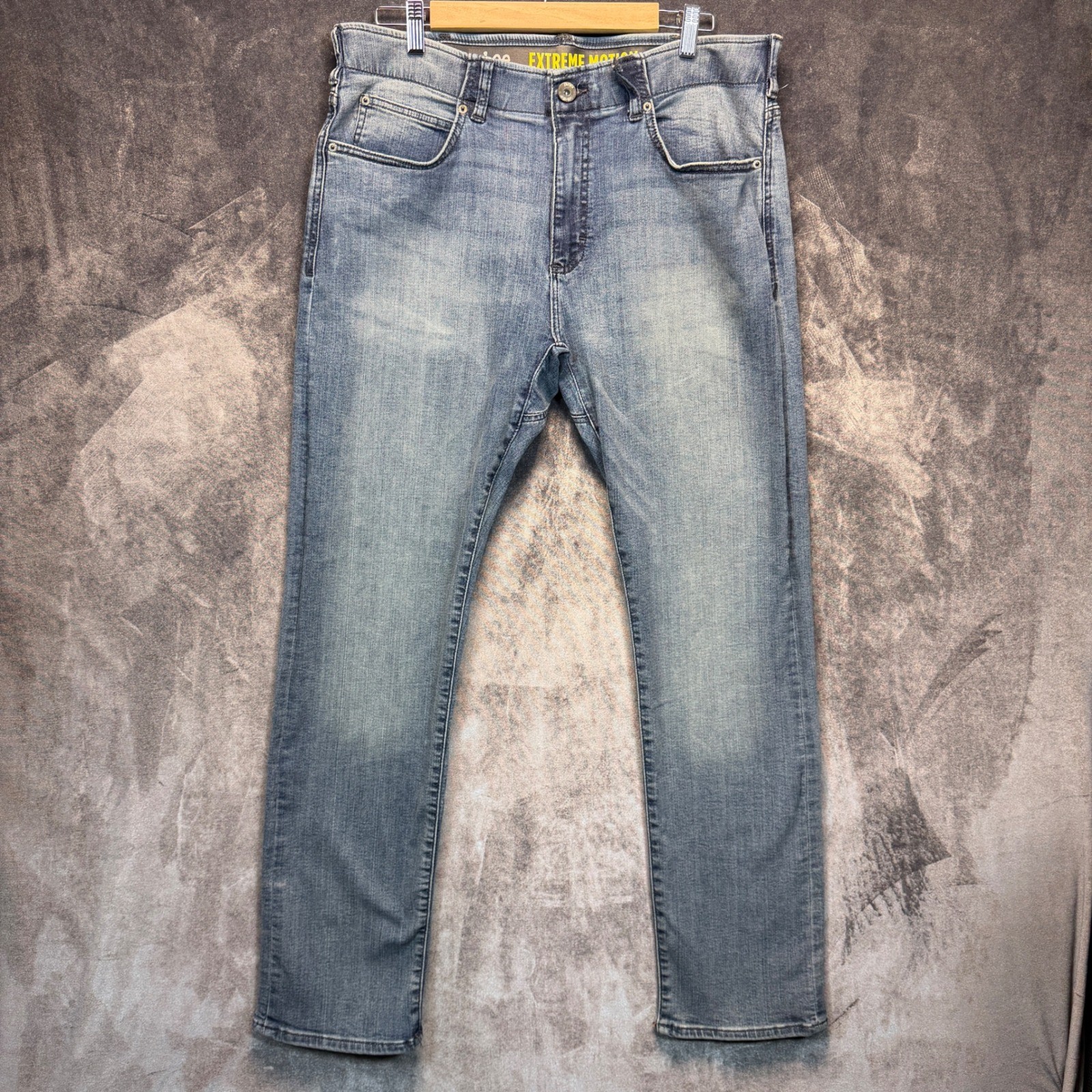 Lee Jeans Extreme Motion Mens Blue Slim Straight 36x32 Denim Casual Stretch