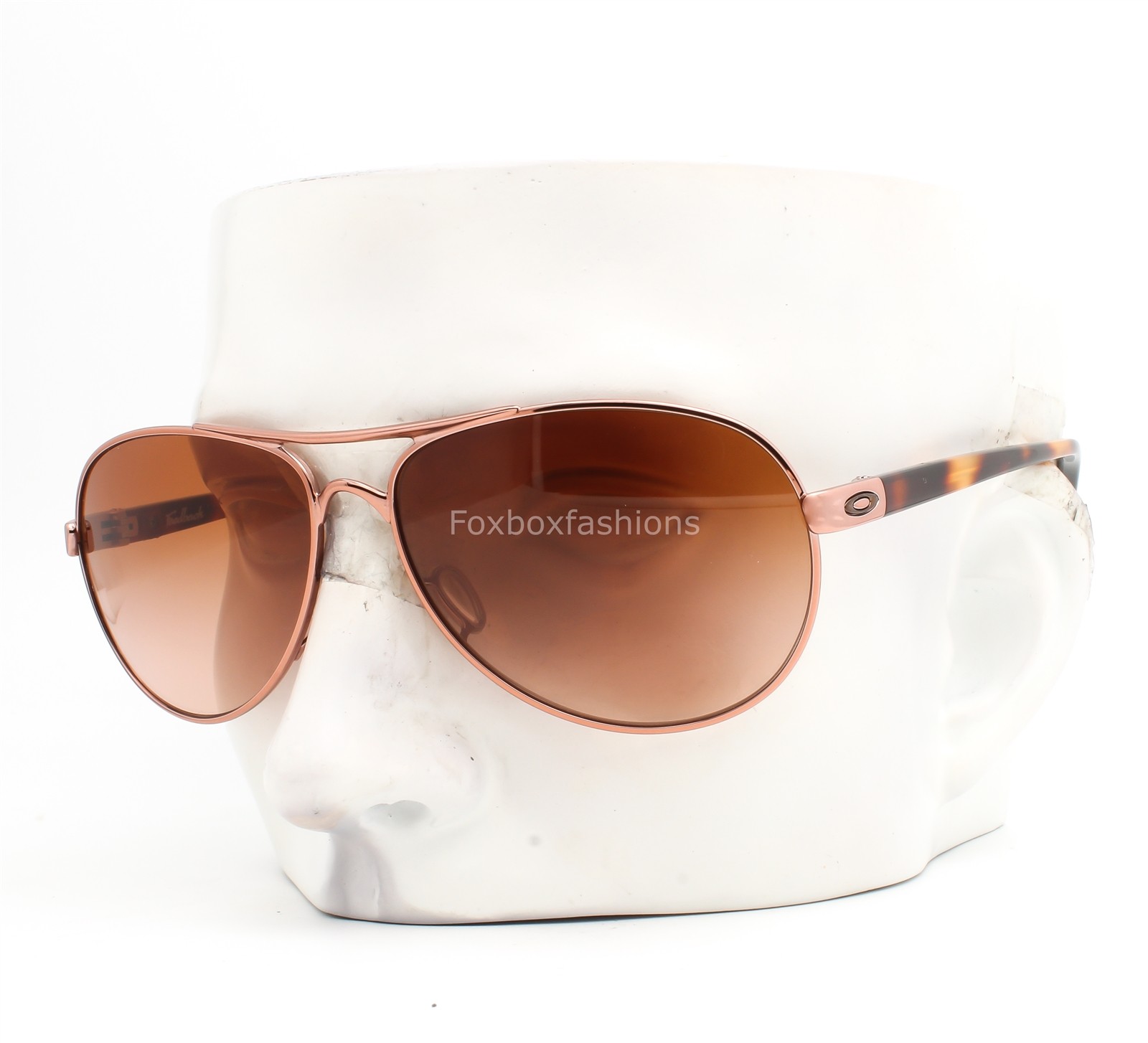 Oakley OO4079-01 Feedback Aviator Sunglasses Rose Gold VR50 Brown w/case