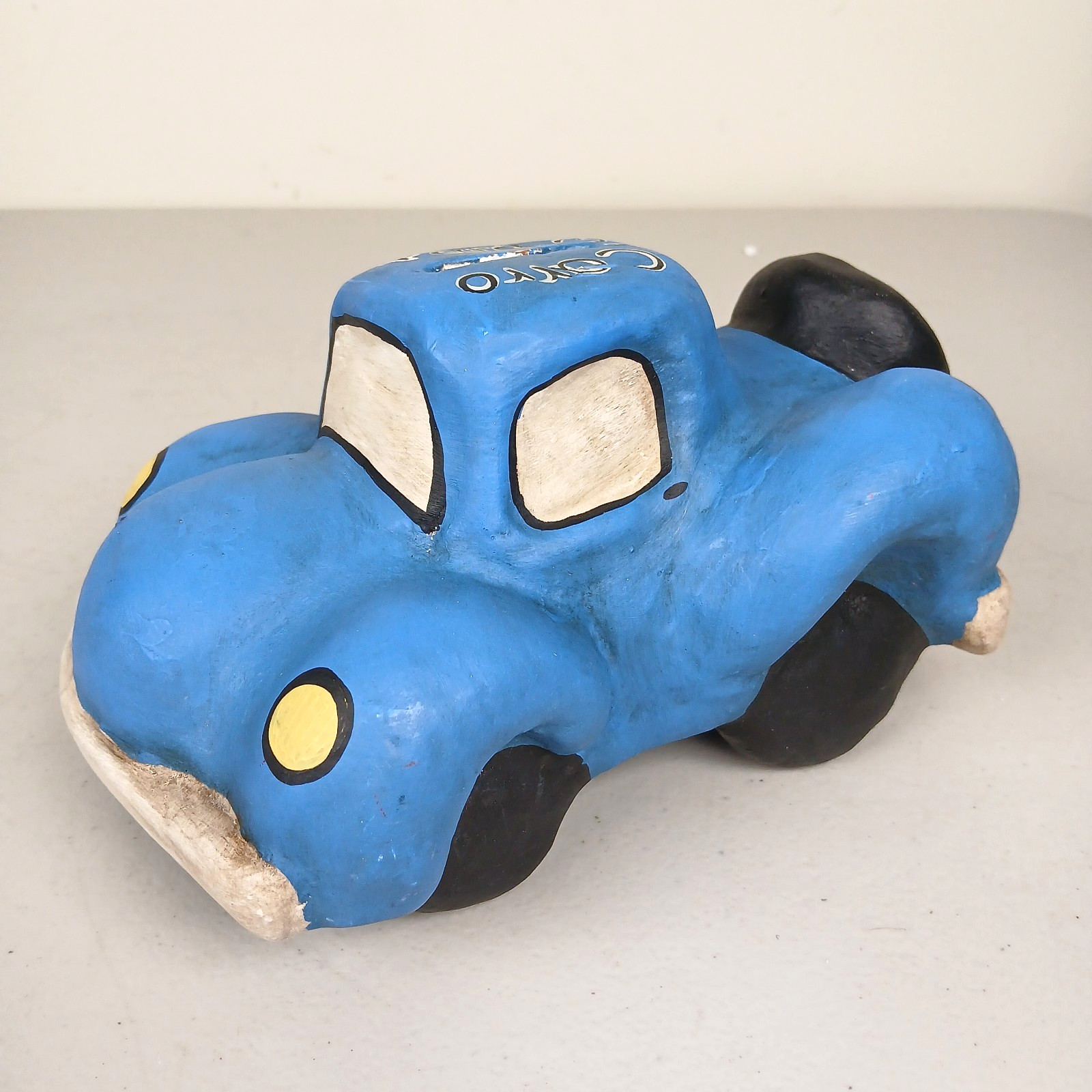 VTG Mexican Folk Art Pottery Coin Bank Car Cartoon Para Mi Carro Terracotta VTG Mexican Folk Art Pottery Coin Bank Car Cartoon Para Mi Carro Terracotta