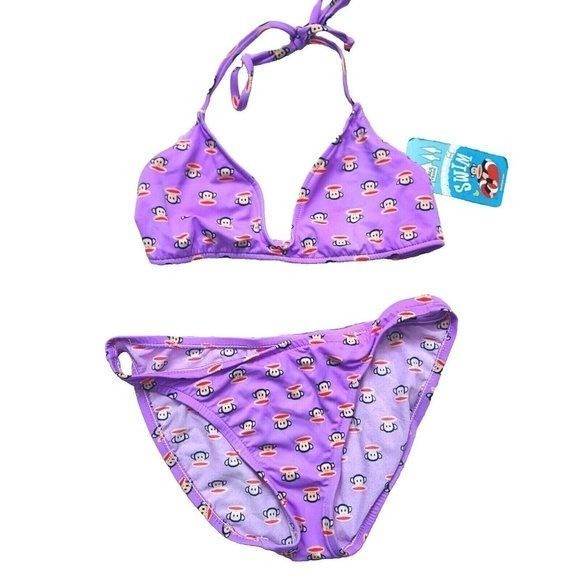 Vintage Paul Frank Womens Bikini, Julius, Purple, Bathing Suit, Large