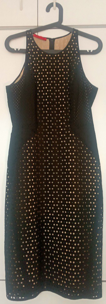 Vintage Tamara Mellon Perforated Cotton Black Dress