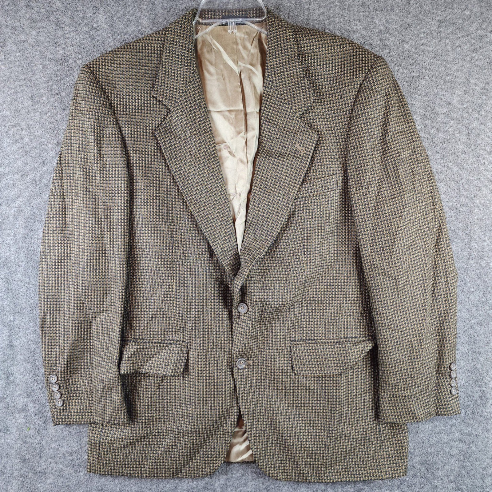 Robert Stock Sport Coat Mens 40R Birdseye Brown Silk Wool Blend EUC