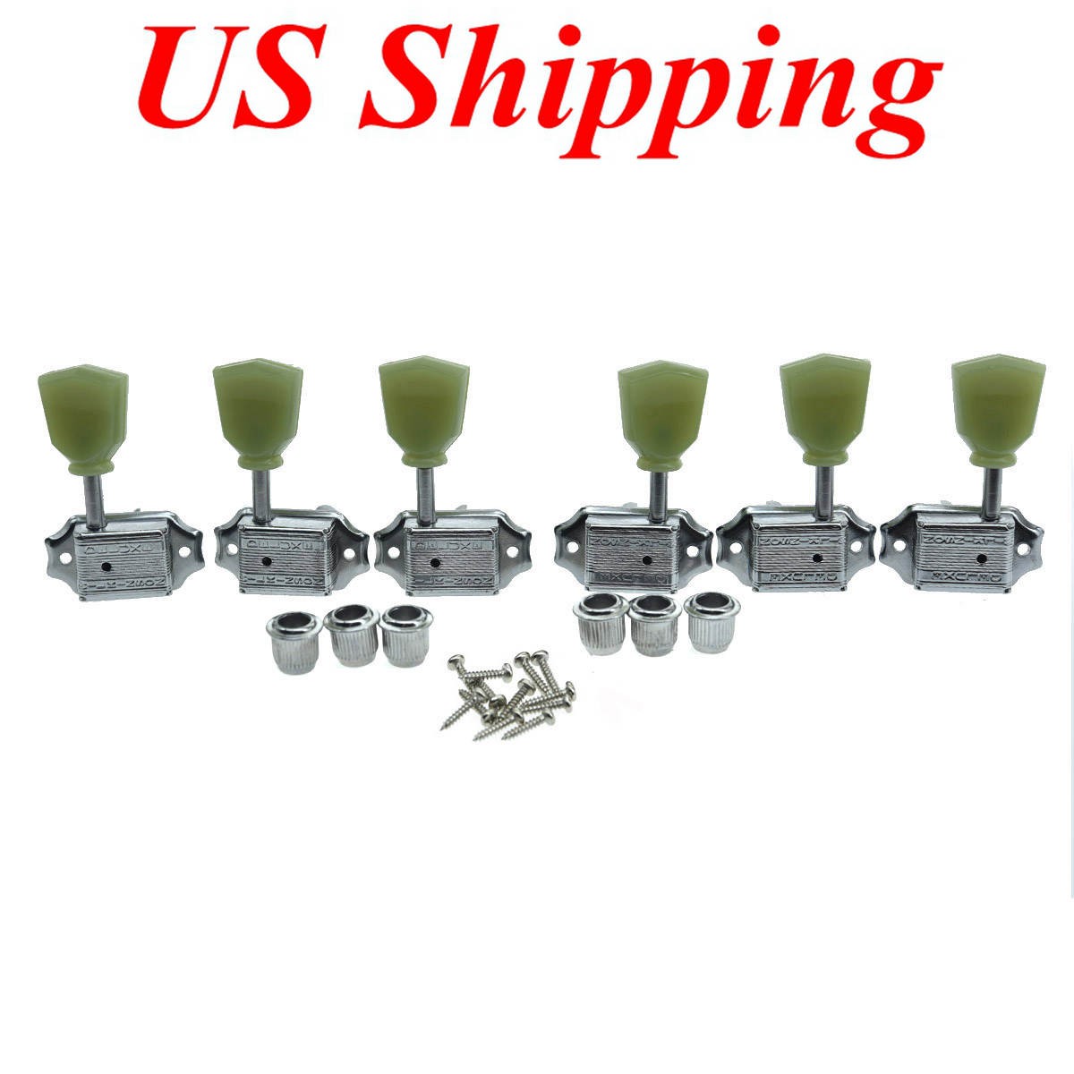 Wilkinson Chrome 3x3 Deluxe Vintage Guitar Tuners w/ Split Post For Les Paul