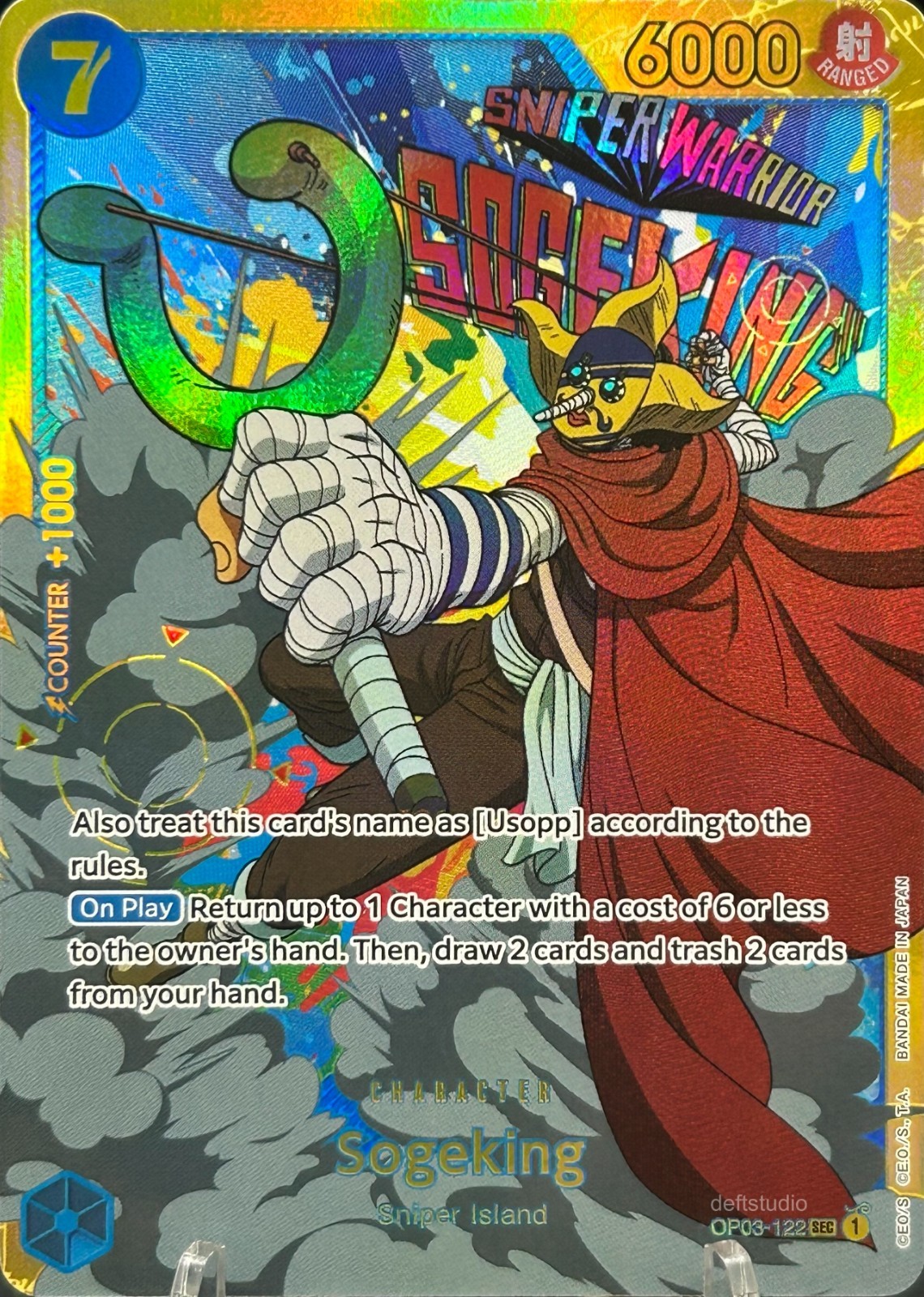 • Sogeking • OP03-122 Alt Art SEC Holo Foil Pillars of Strength One Piece TCG NM