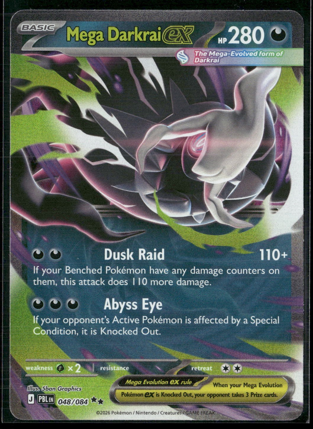 Pokemon - Mega Darkrai ex 048/084 Double Rare Pitch Black NM