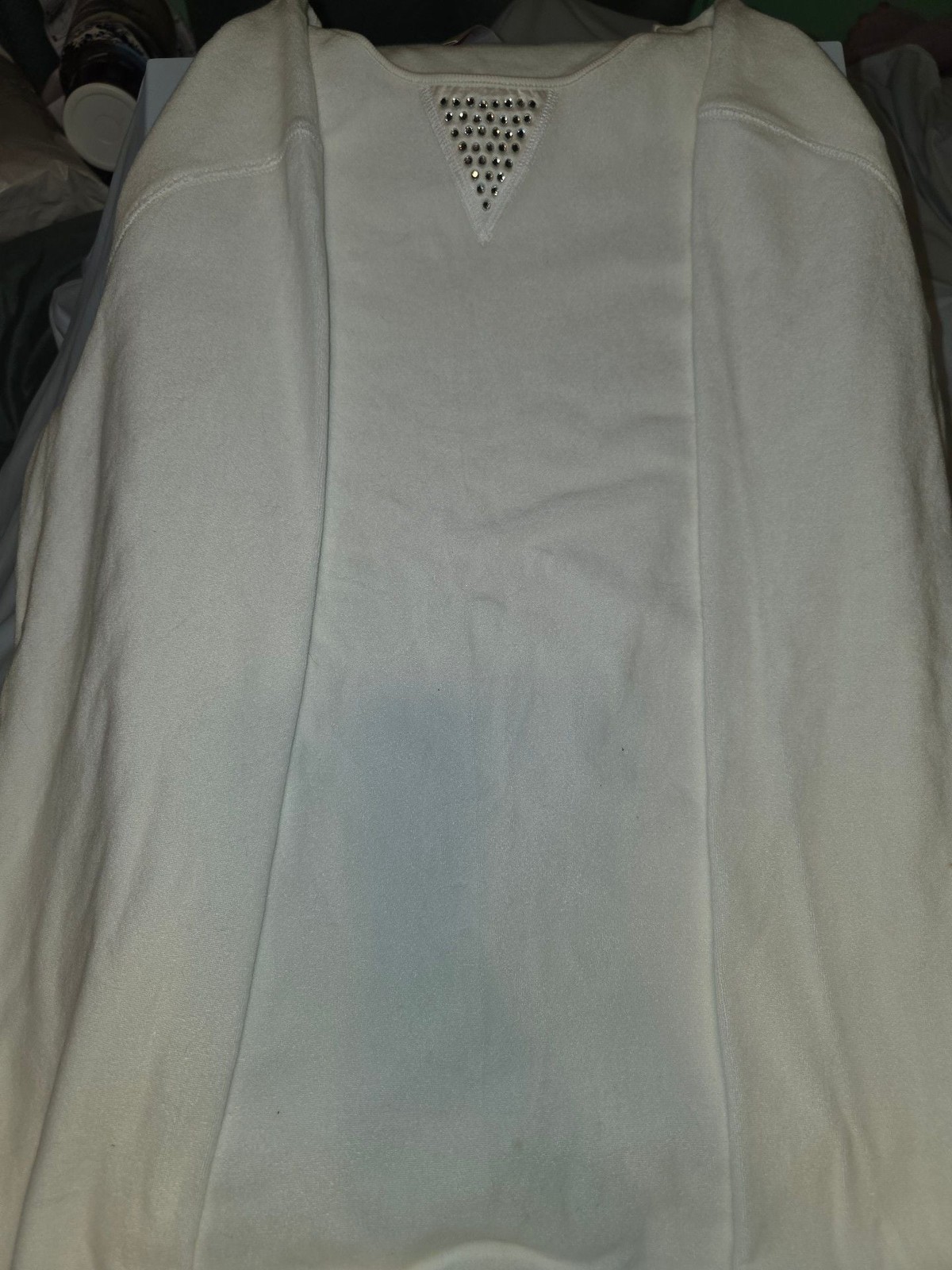 NWT Quacker Factory Rhinestone Top Size Large White NWT Quacker Factory Rhinestone Top Size Large White
