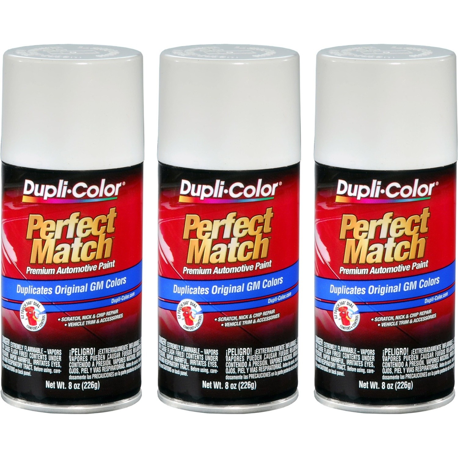 Duplicolor BGM0434 Perfect Match GM Olympic White 8oz Aerosol 3PACK 50 WA8624