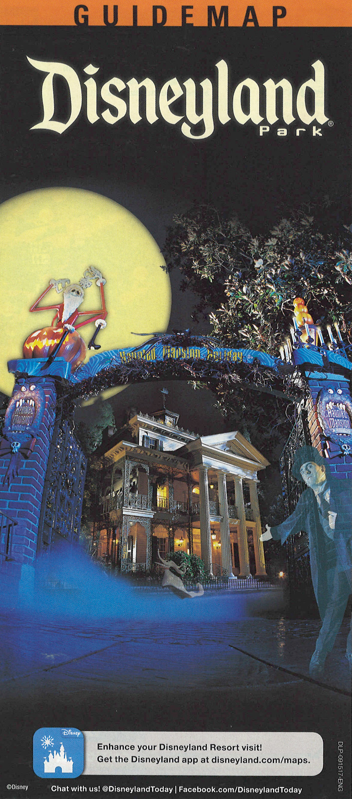 Disneyland Park Guide Map Sept 15 2017 Haunted Mansion Holiday Halloween Disney