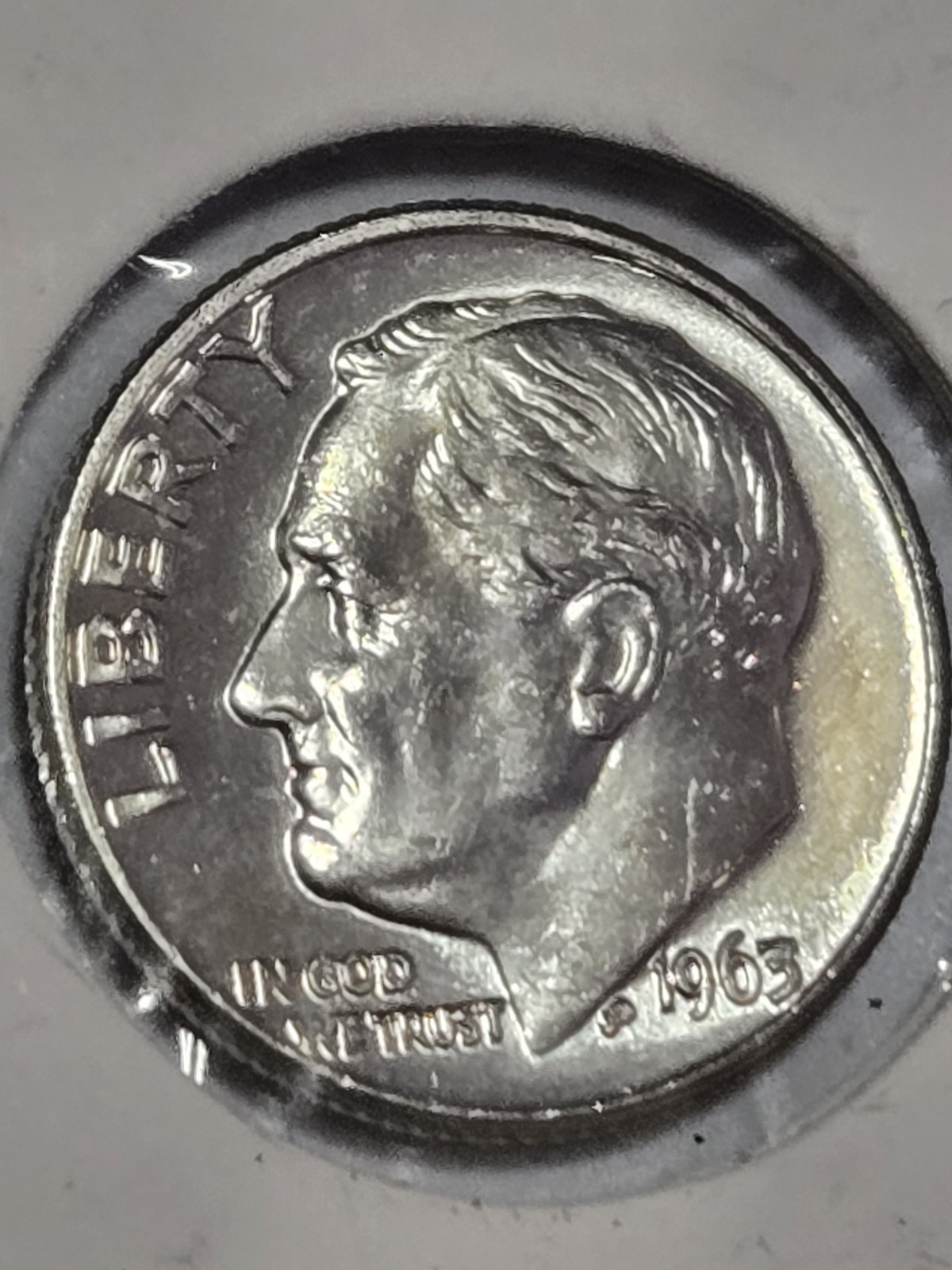 1963 D Roosevelt Silver Dime 10c Brilliant Uncirculated Toned Coin 
