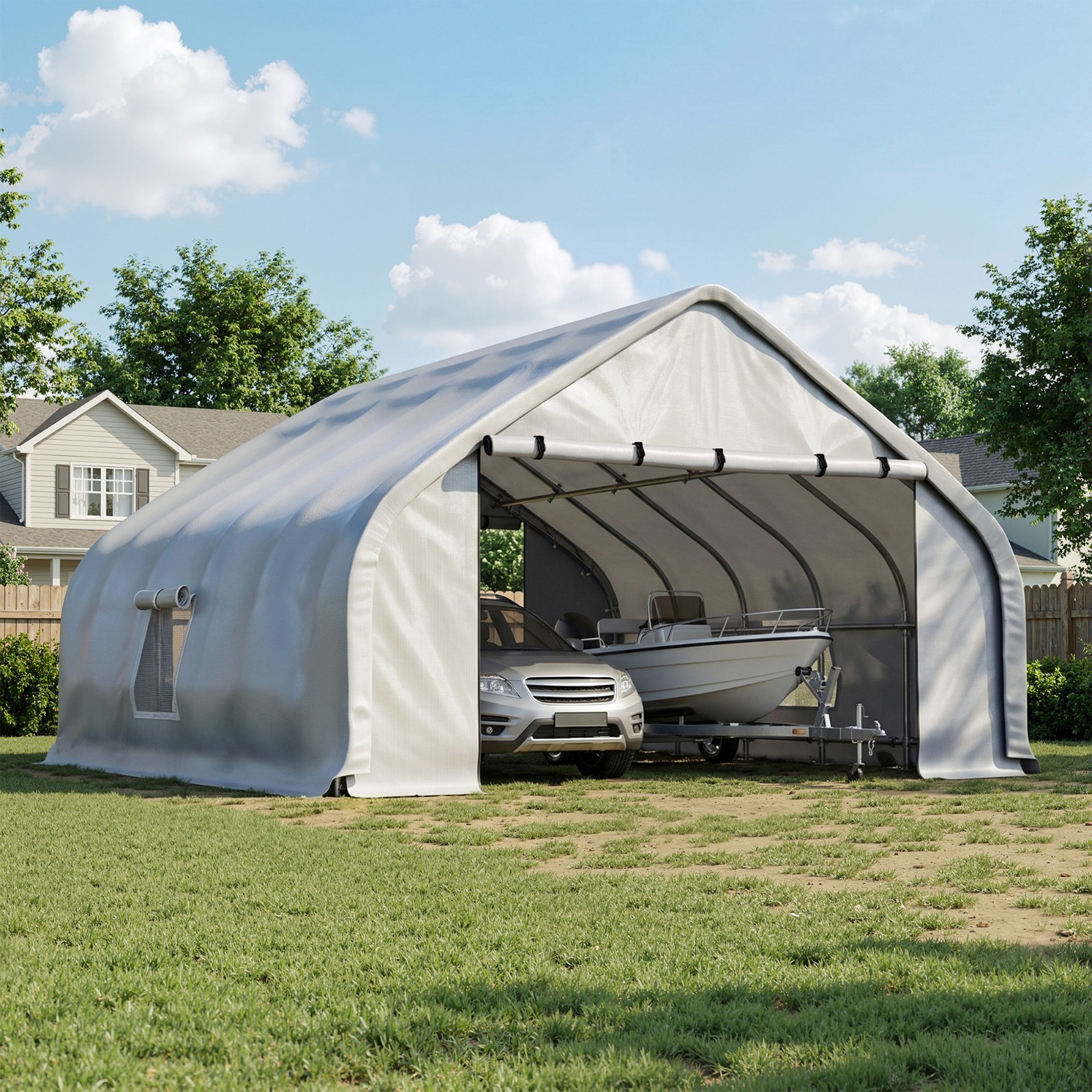 20X20/30/40FT Outdoor Carport,Heavy Duty Canopy Shed,Portable Garage Party Tent