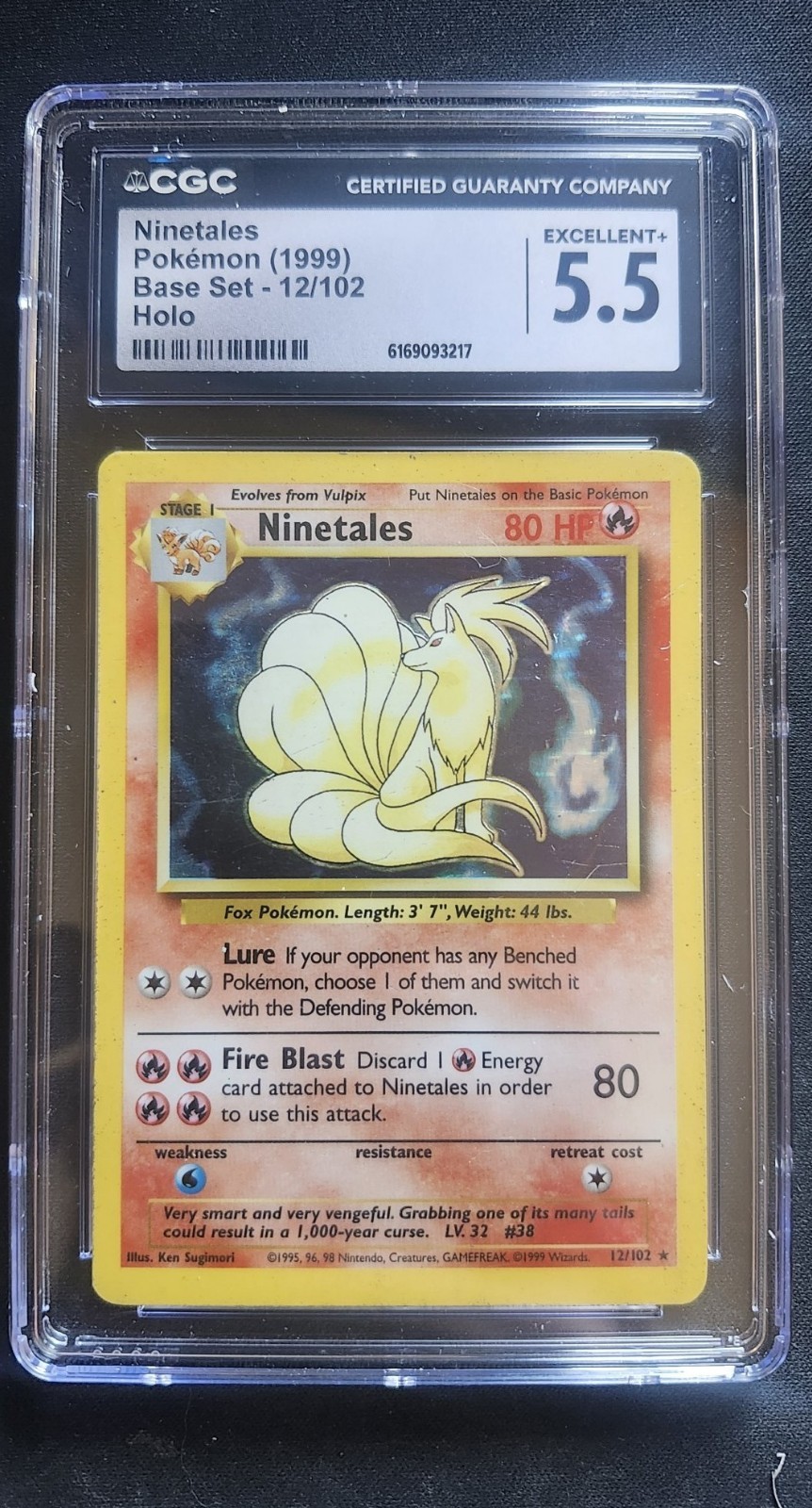 Ninetales 12/102 CGC 5.5 Base Set Holo
