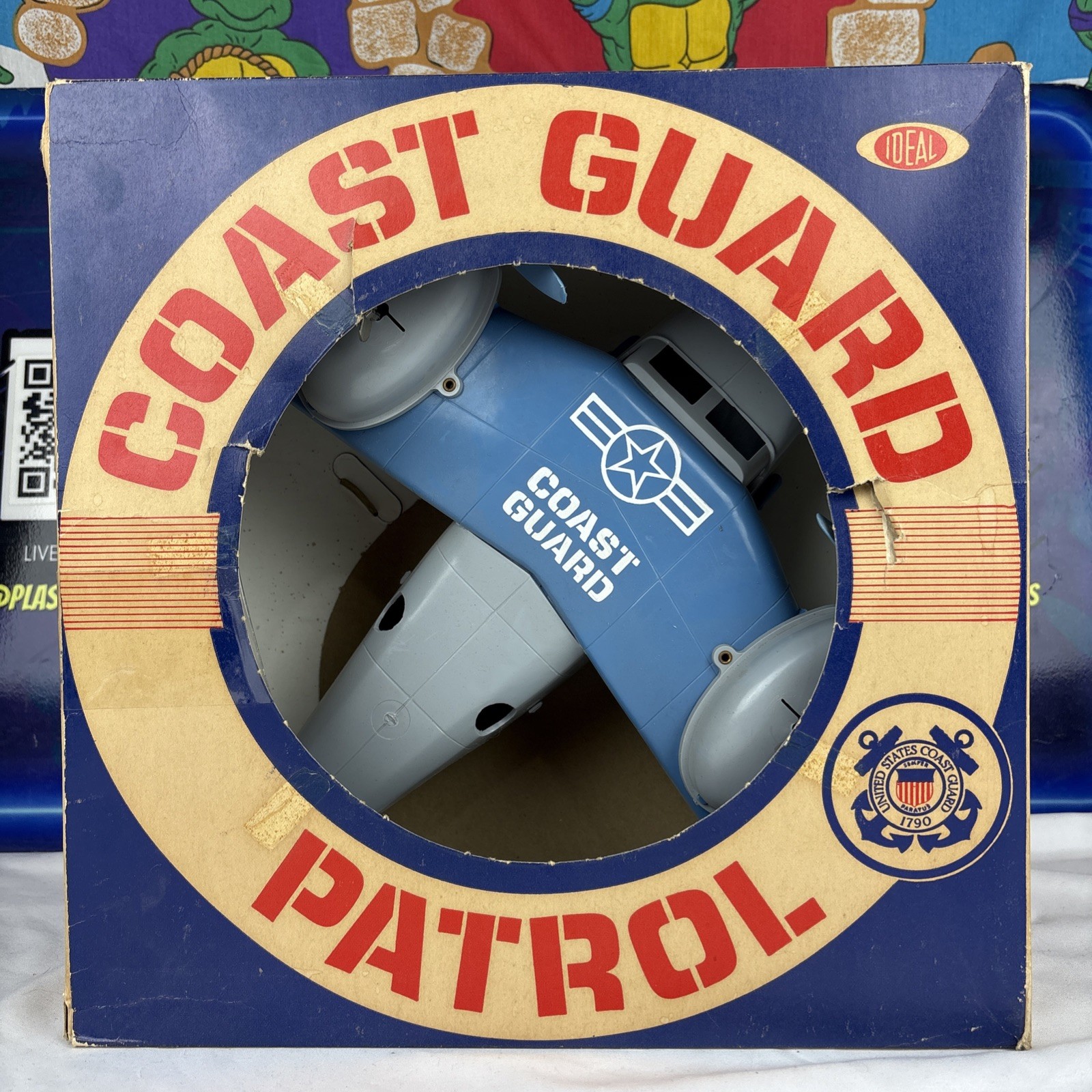Vintage 1963 Ideal Coast Guard Amphibious Plane With Wind Up Engines Works READ