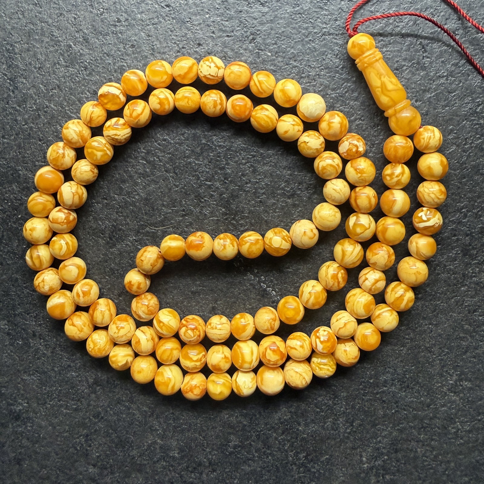Authentic Baltic Amber Prayer Beads Tesbih Landscape Muslim Gift 21.5g
