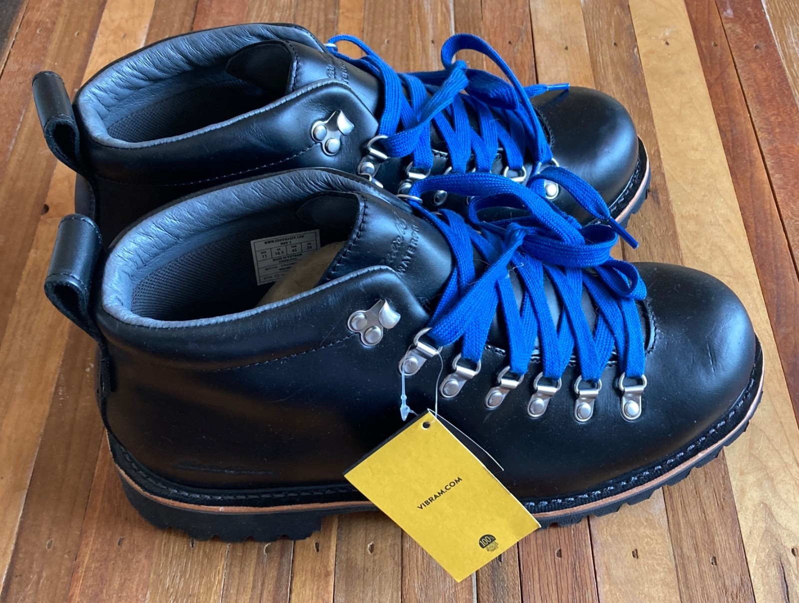 Eddie Bauer Men\'s K-6 Hiking Boots US 11 Black Leather Vibram Sole NWT No Box K6 Eddie Bauer Men\'s K-6 Hiking Boots US 11 Black Leather Vibram Sole NWT No Box K6
