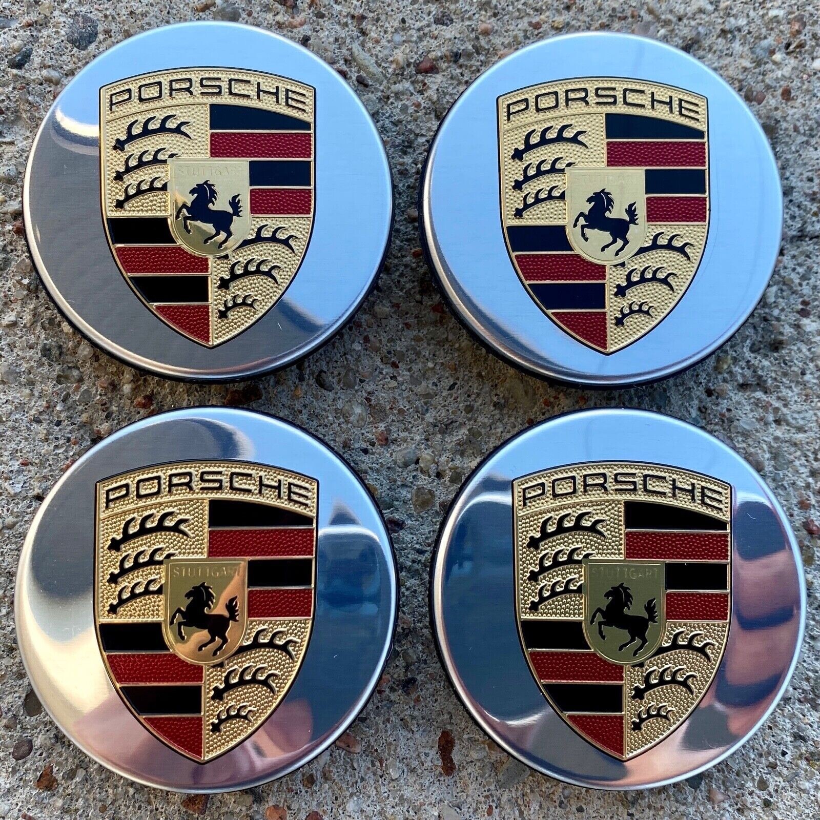 Porsche OE 911 991 Turbo S Center Lock Center Hub Caps Wheel Caps Chrome Porsche OE 911 991 Turbo S Center Lock Center Hub Caps Wheel Caps Chrome