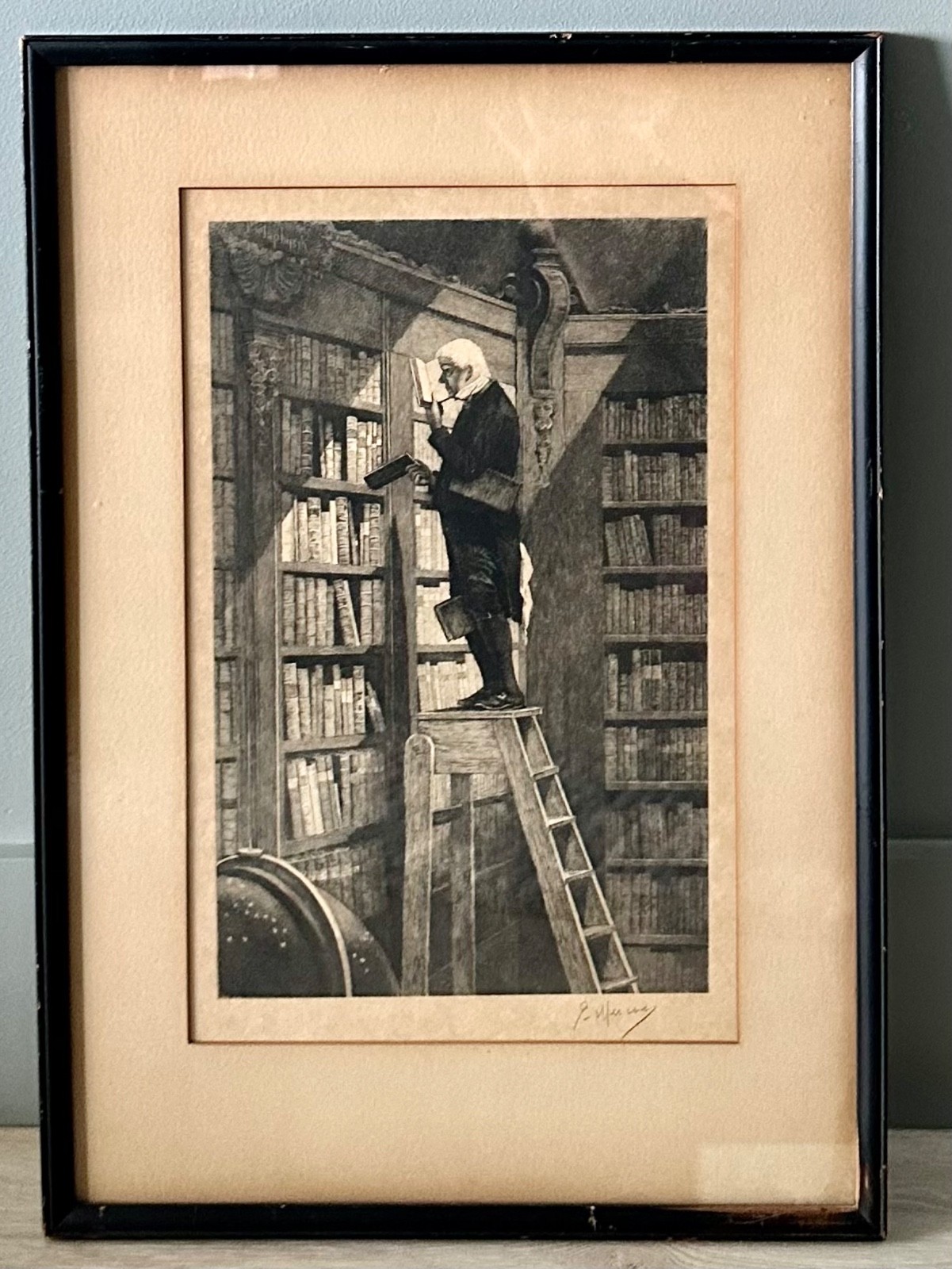 Antique Gustave Mercier Signed Etching \