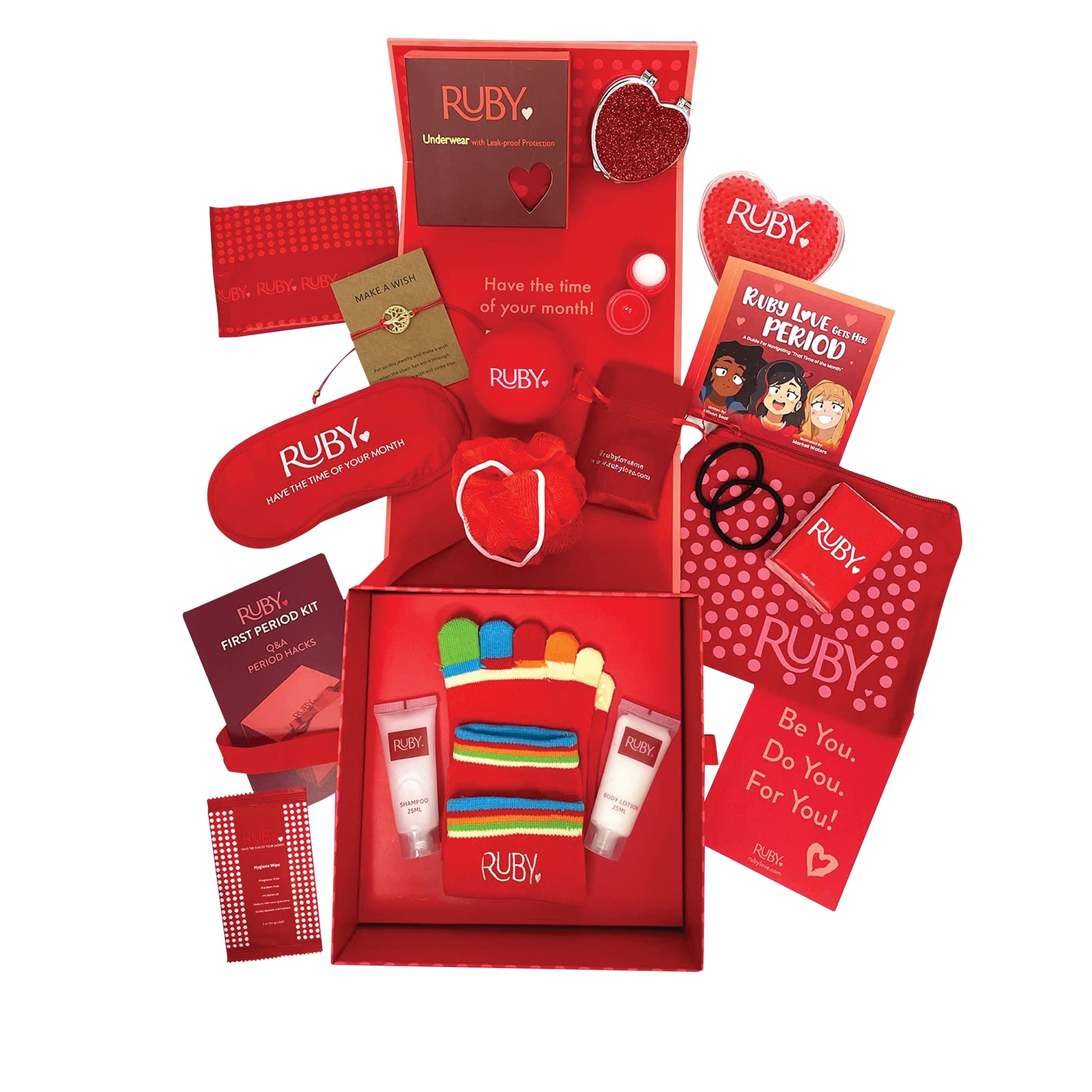 Ruby Love First Period Kit for Girls, Worry-Free Menstruation Kit for Girls,