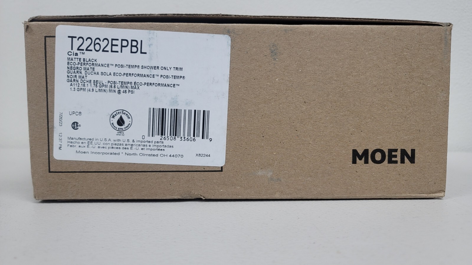 Moen (T2262EPBL) Cia Collection Black Eco-Performance Post-Temp Shower Only Trim
