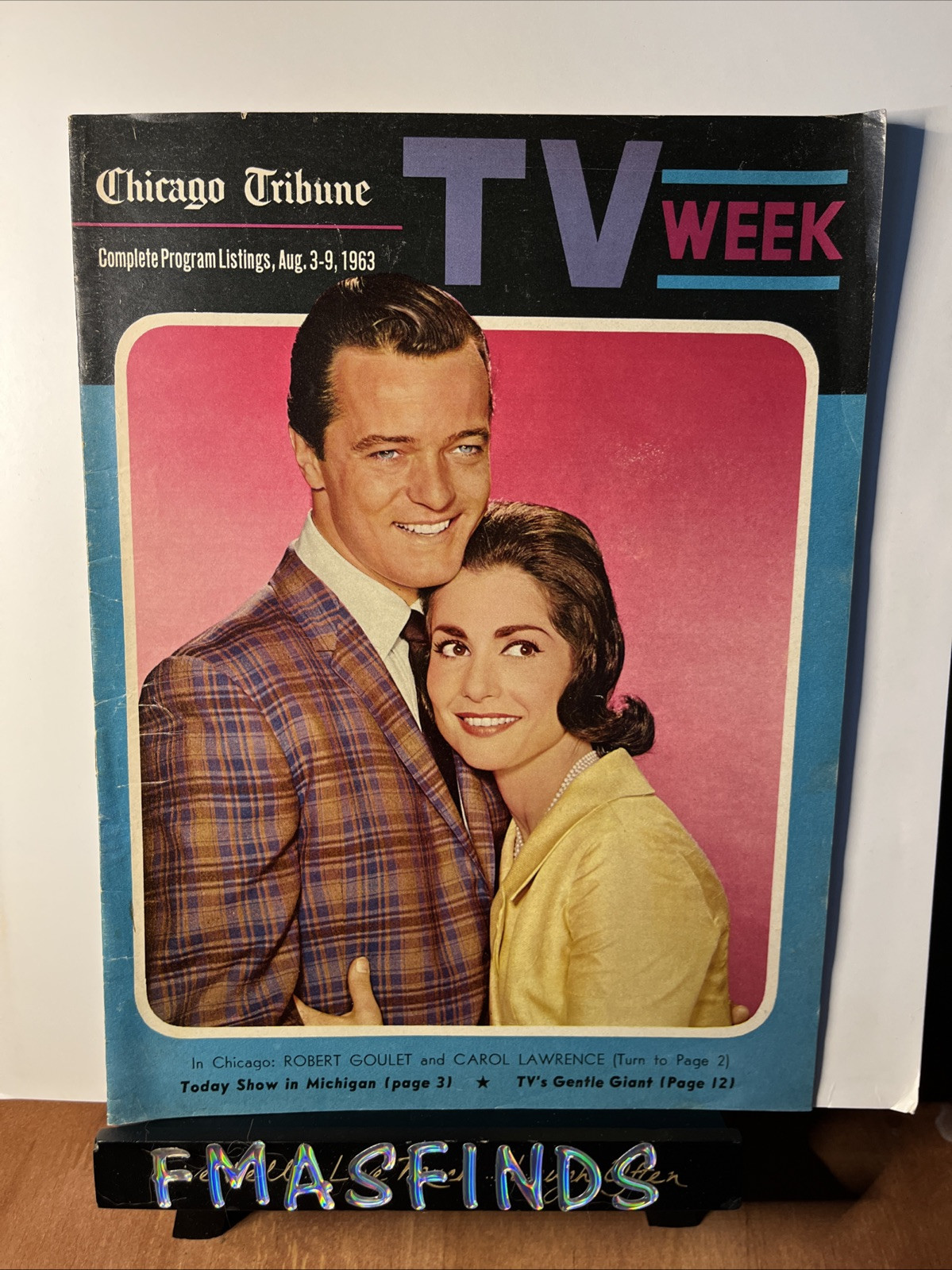 A4 1963 ROBERT GOULET CAROL LAWRENCE Aug 3-9 CHICAGO TRIBUNE TV Week Guide