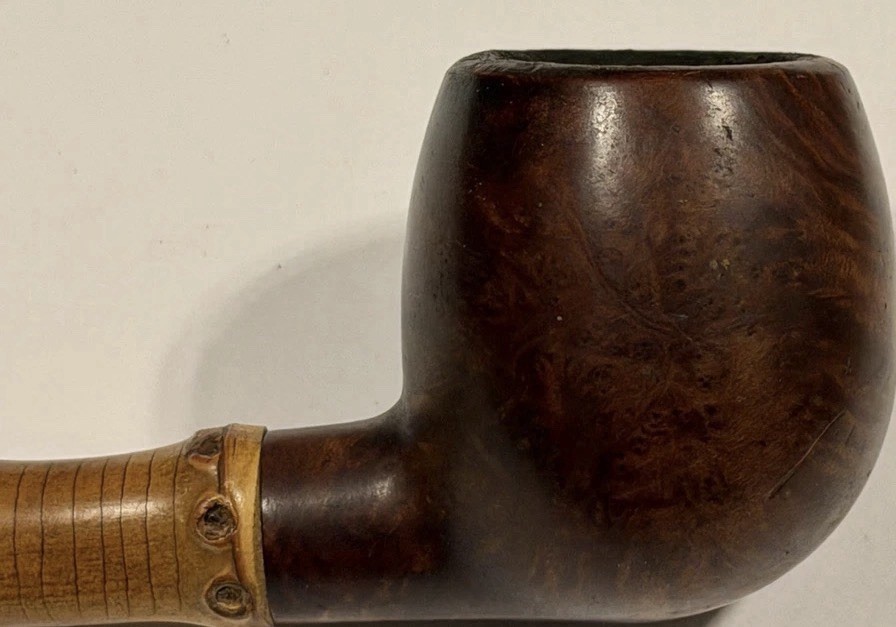 Antique Scarce Kaywoodie Mandarin Burl and Bamboo Estate Smoking Tobacco Pipe