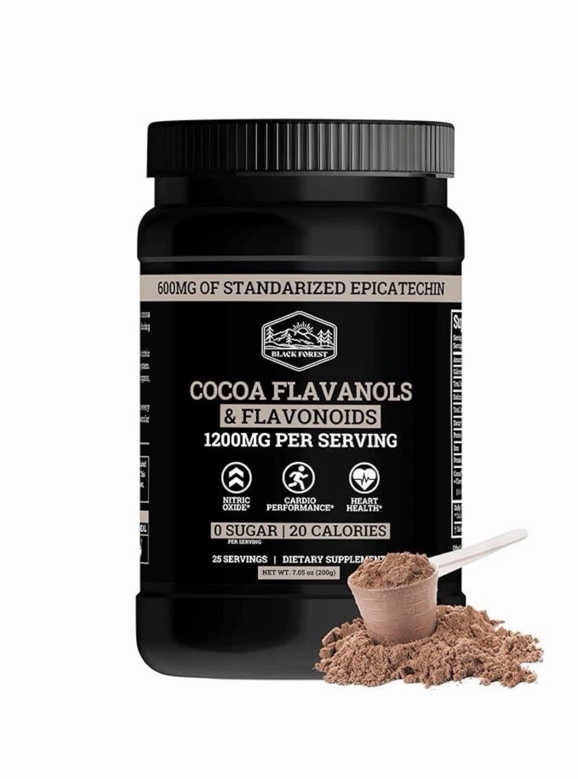 Black Forest High Flavanol Cocoa Powder and Flavonoids Supplements 1200mg