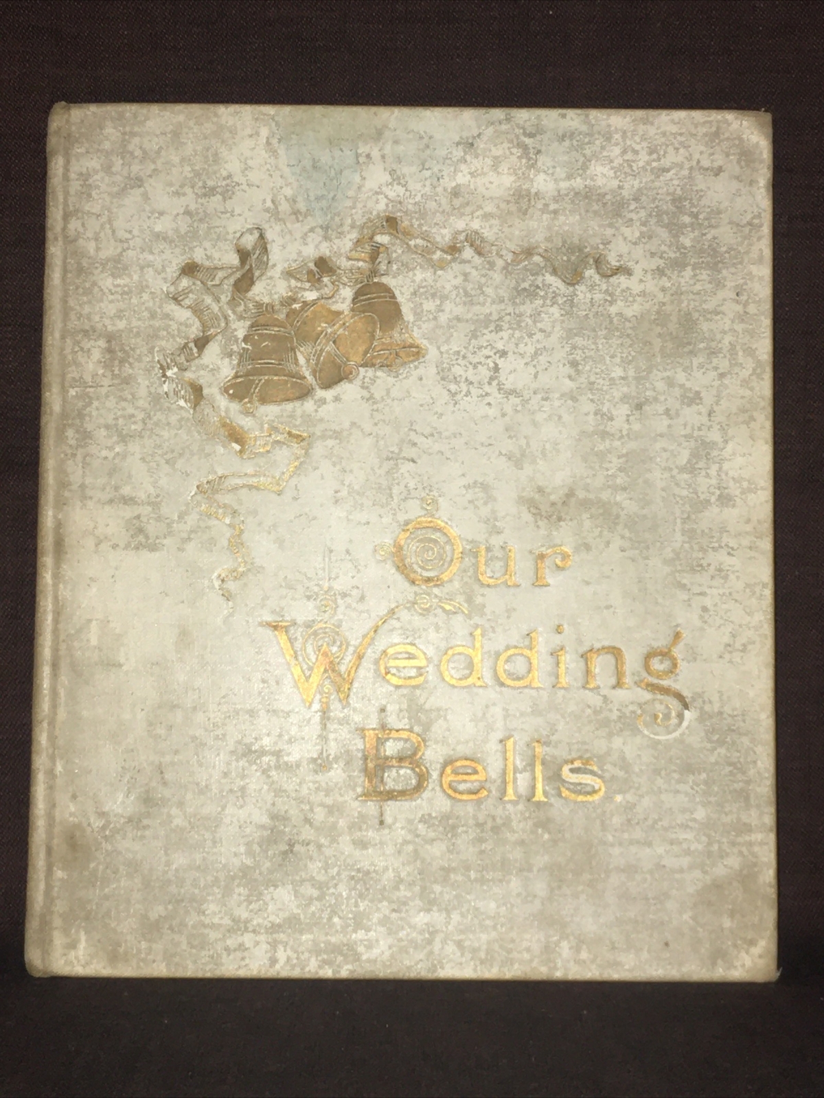 Ultra Rare 1897 UNUSED Our Wedding Bells Photo Bridal Guest List Scrap Book