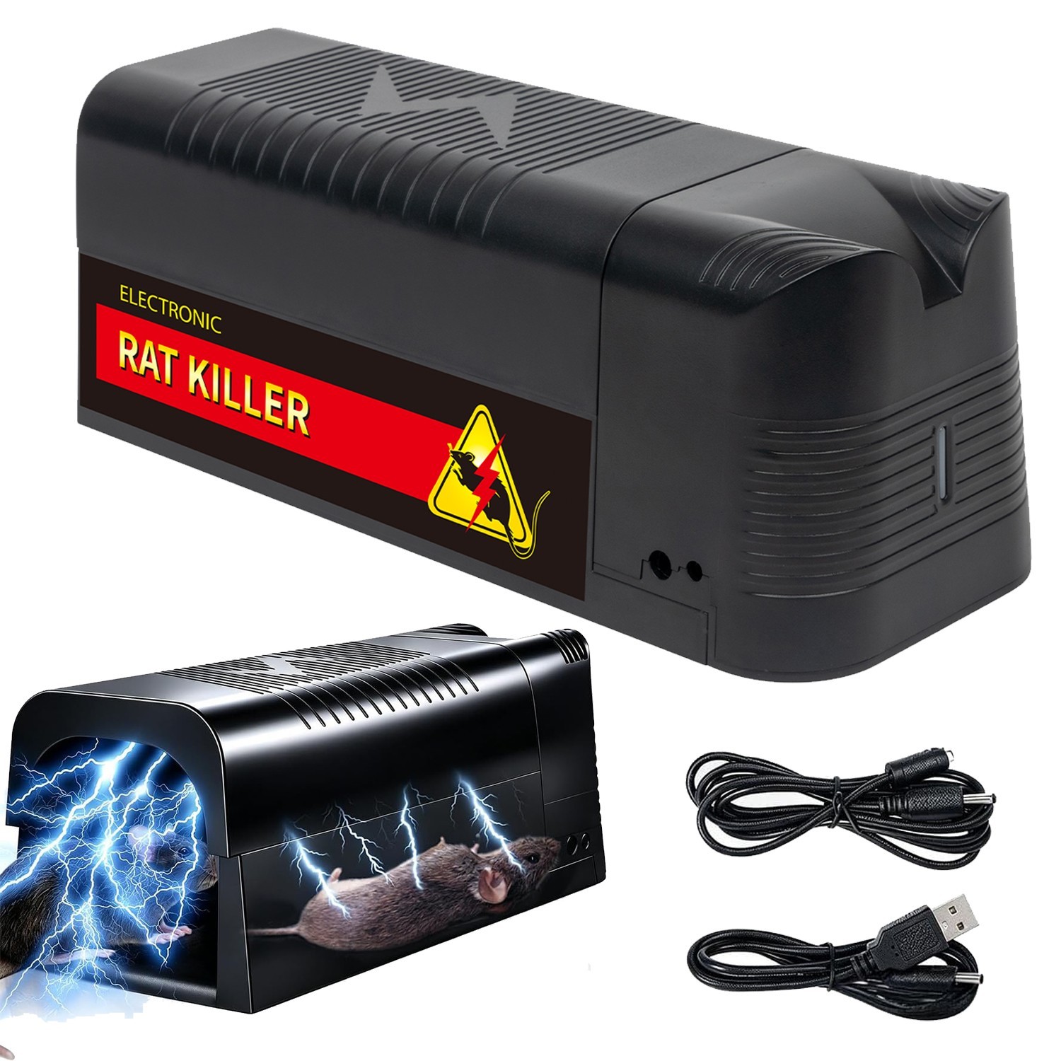 Electronic Mouse Trap Zapper Reusable Rodent Killer for Kitchen Garage Warehouse