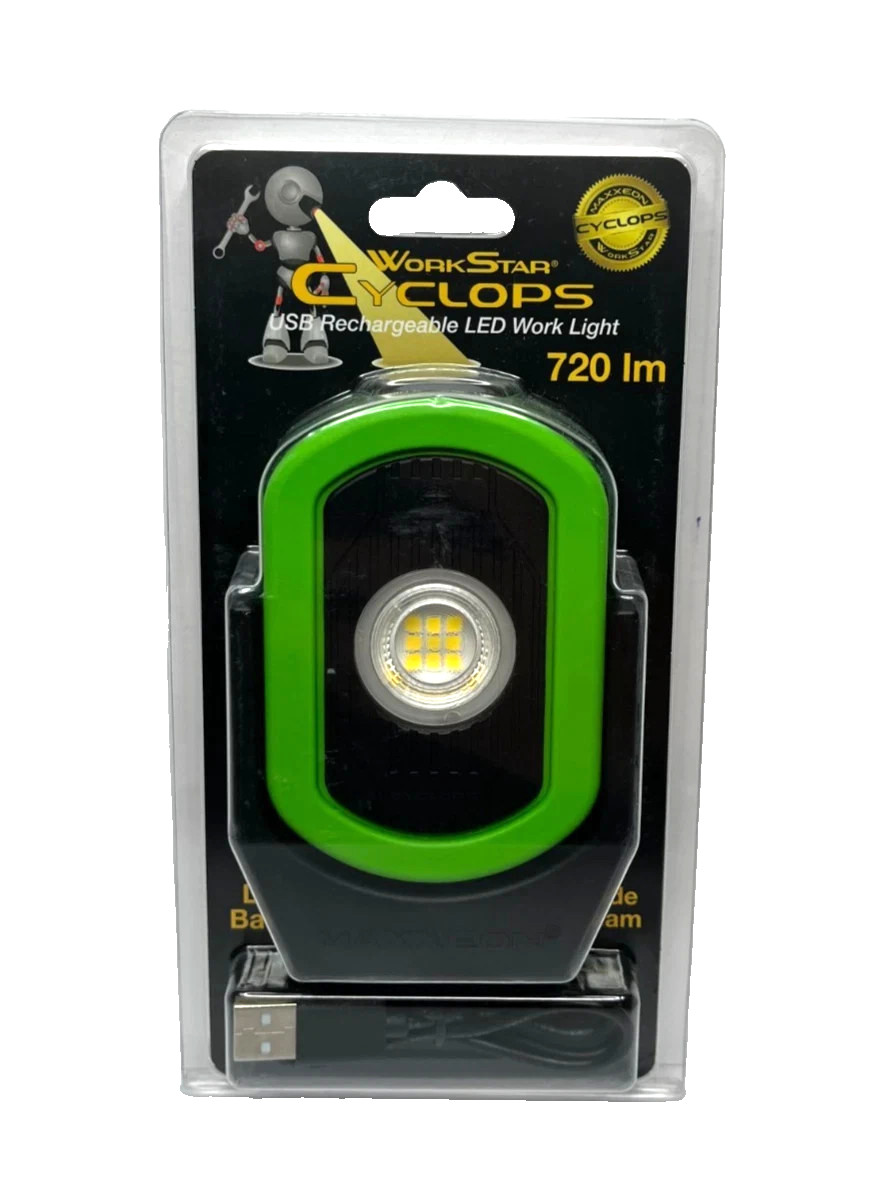 Maxxeon Work Star® MXN00811 Cyclops USB-C Rechargeable LED Work Light (Green)